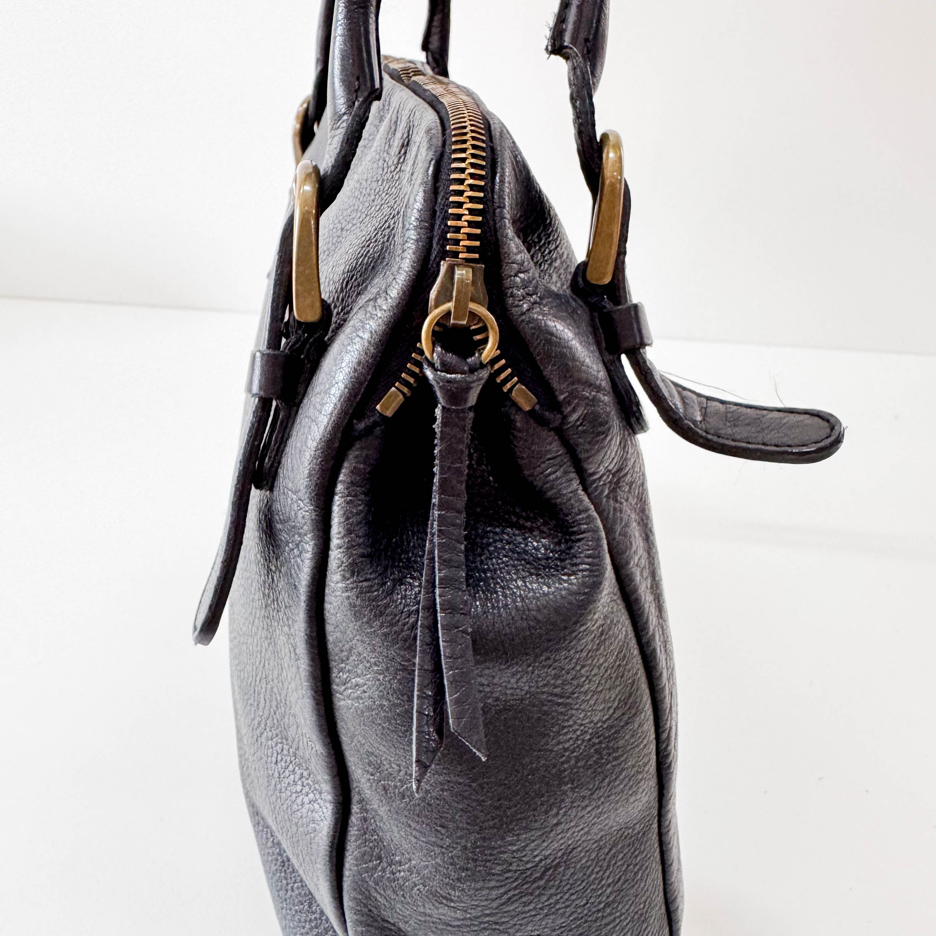 Archive Black Leather Shoulder Bag