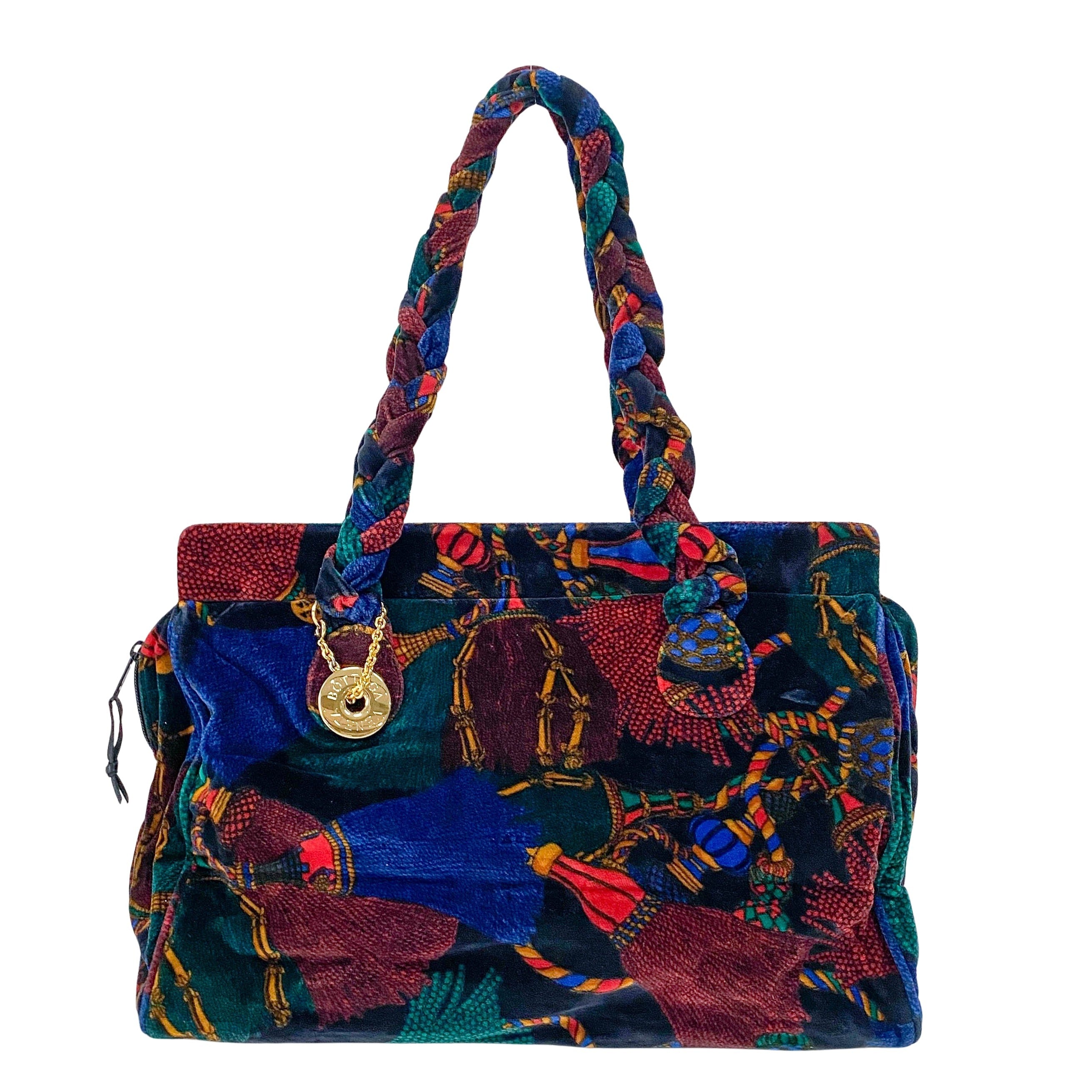 Multi-colour Velvet Tote Bag