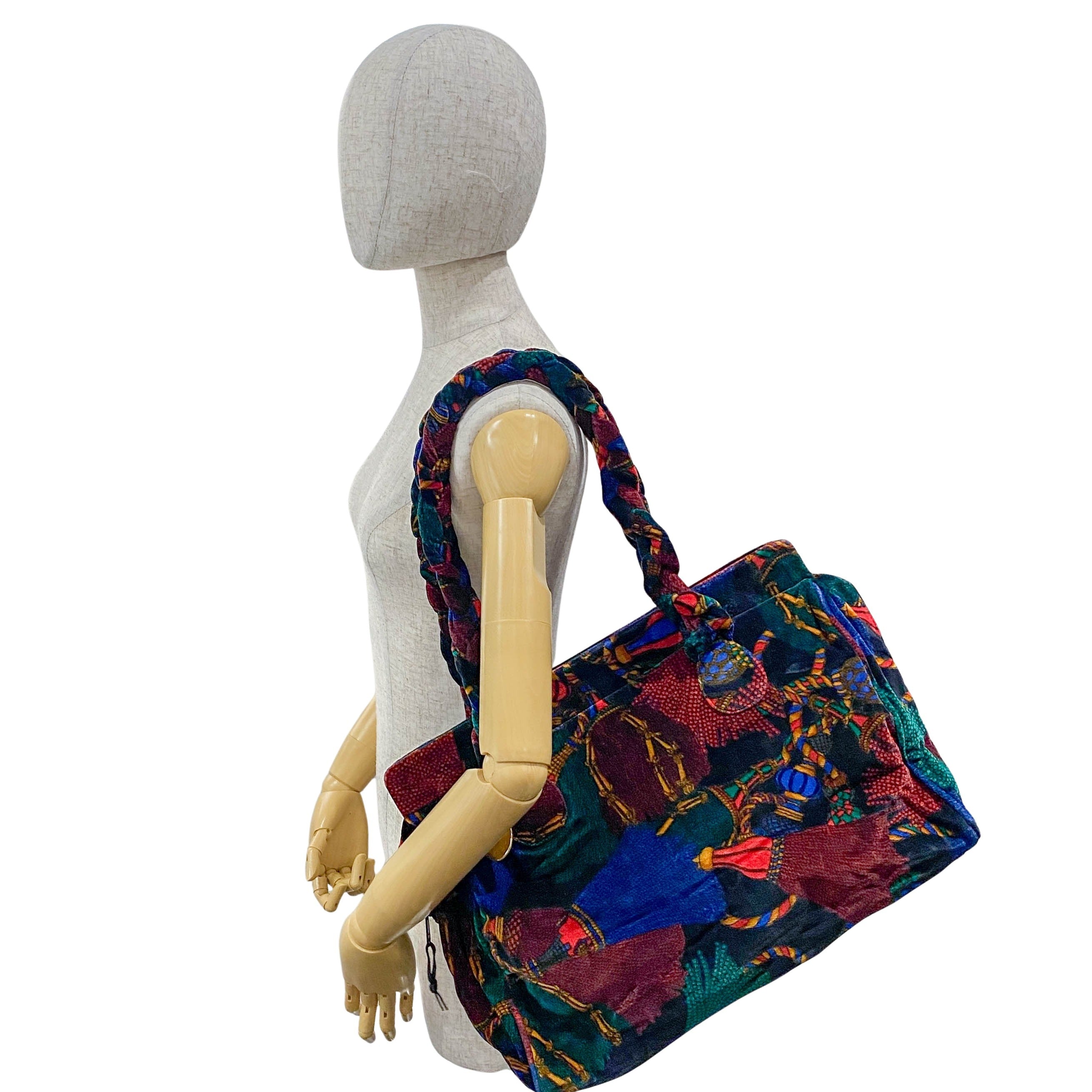 Multi-colour Velvet Tote Bag