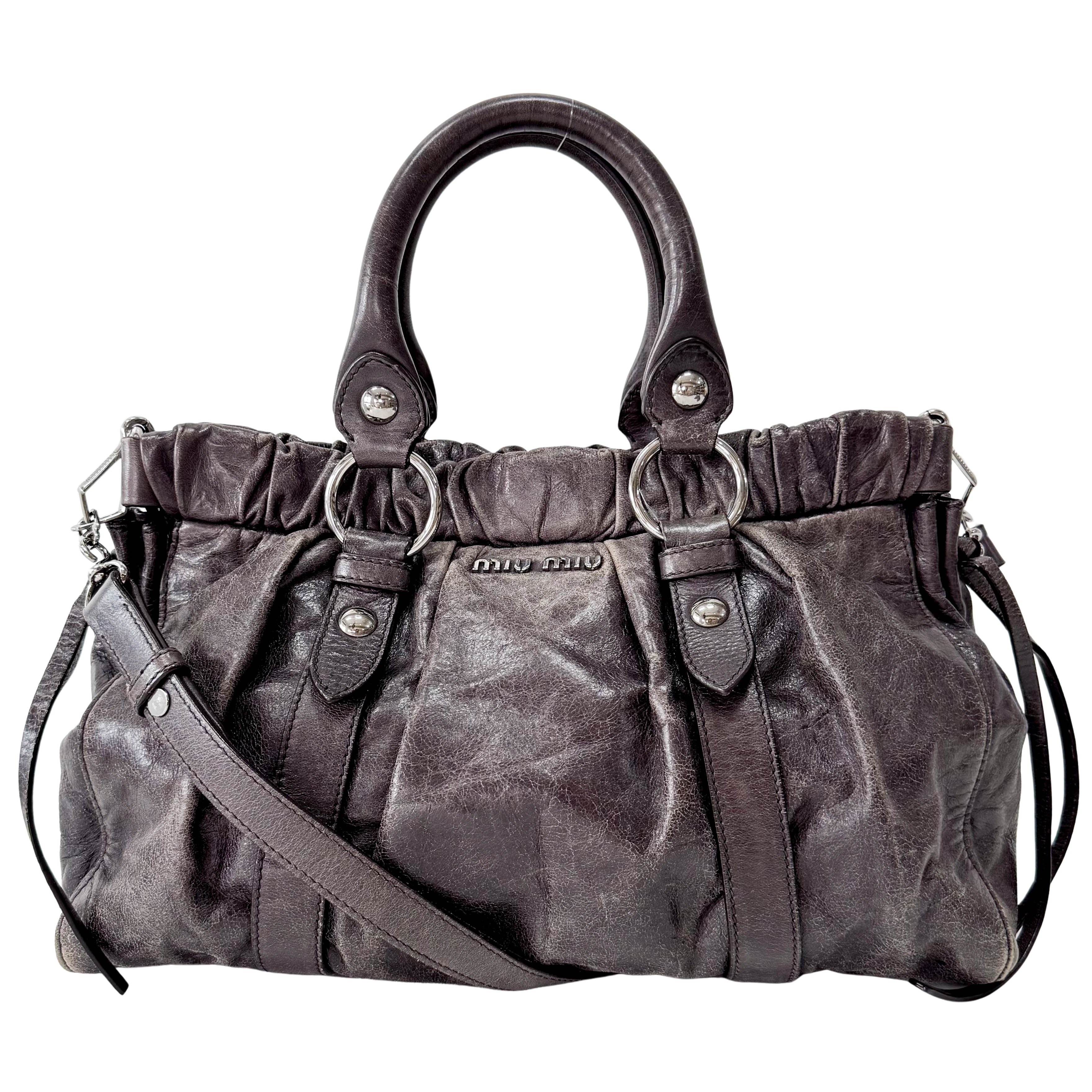 【Miu Miu】Leather bag レザー バッグ Women's Soft Leather Top Handle Bags | Miu Miu