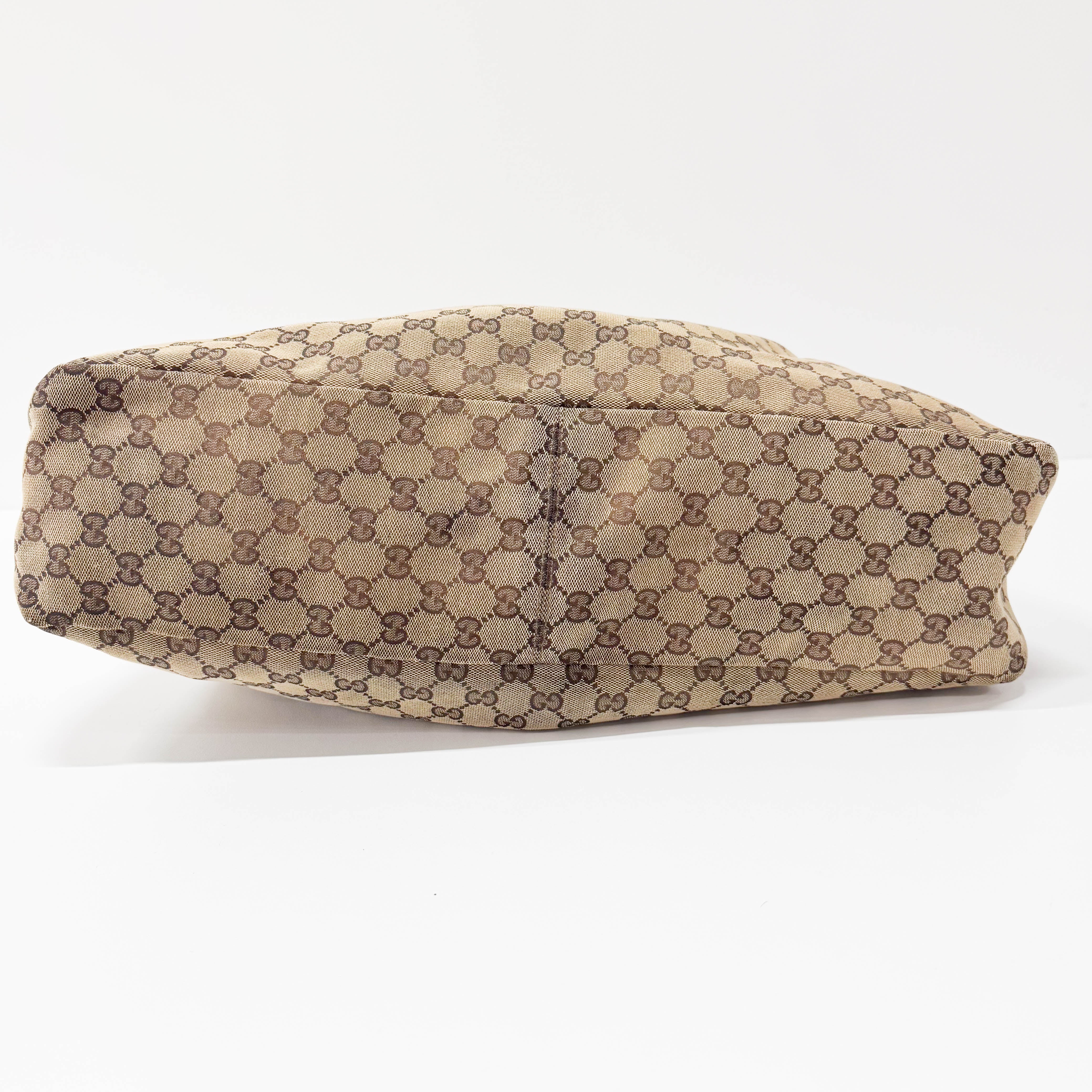 Horsebit GG Canvas Brown Large Hobo Shoulder Bag Tote