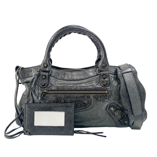 The First Black Leather Two Way Bag