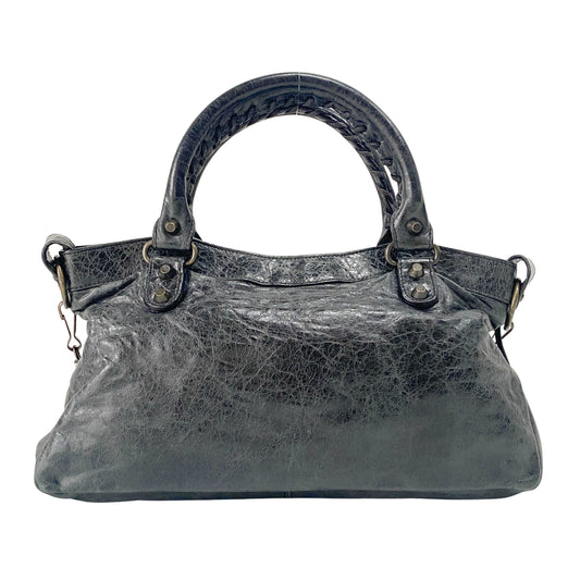 The First Black Leather Two Way Bag