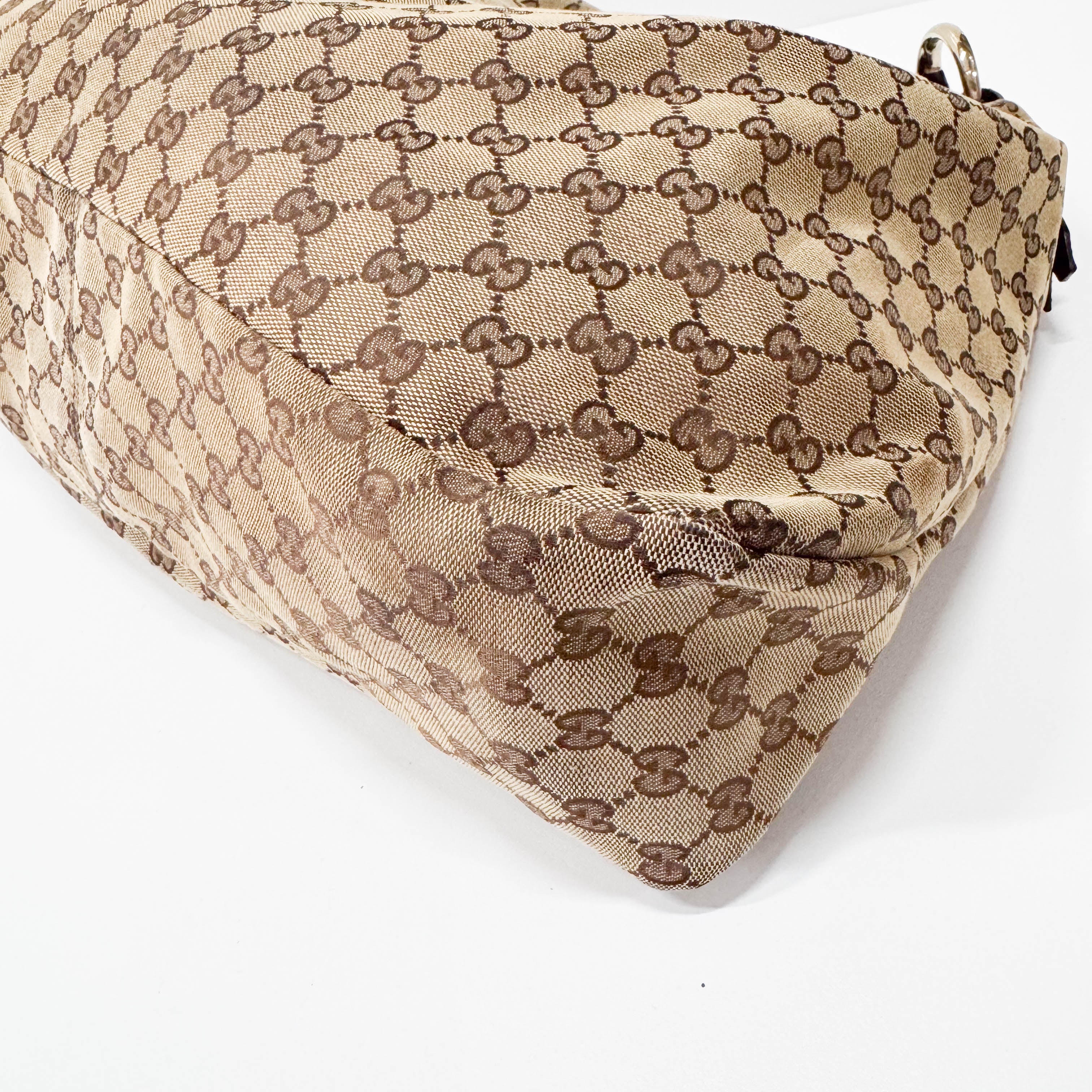 Horsebit GG Canvas Brown Large Hobo Shoulder Bag Tote