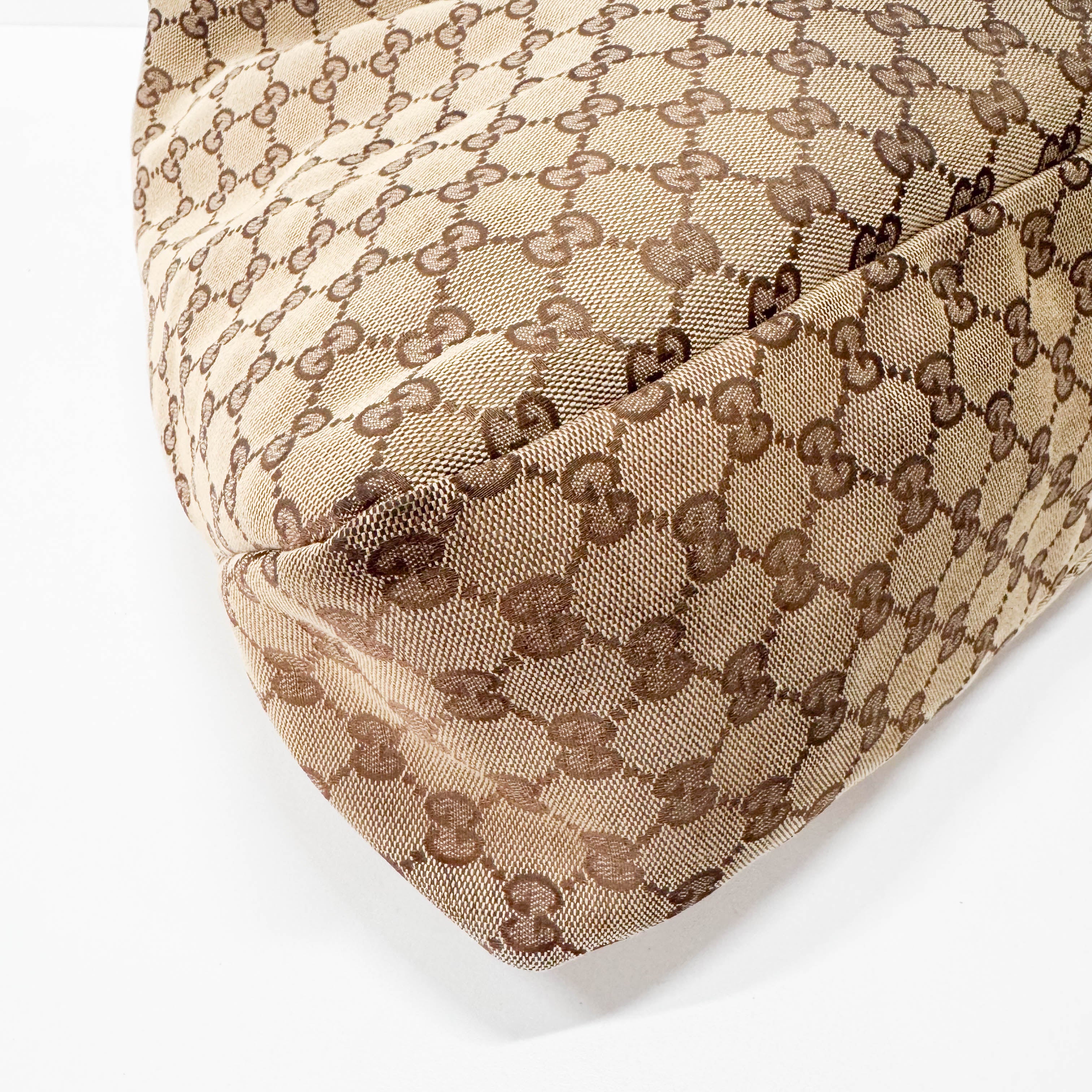 Horsebit GG Canvas Brown Large Hobo Shoulder Bag Tote