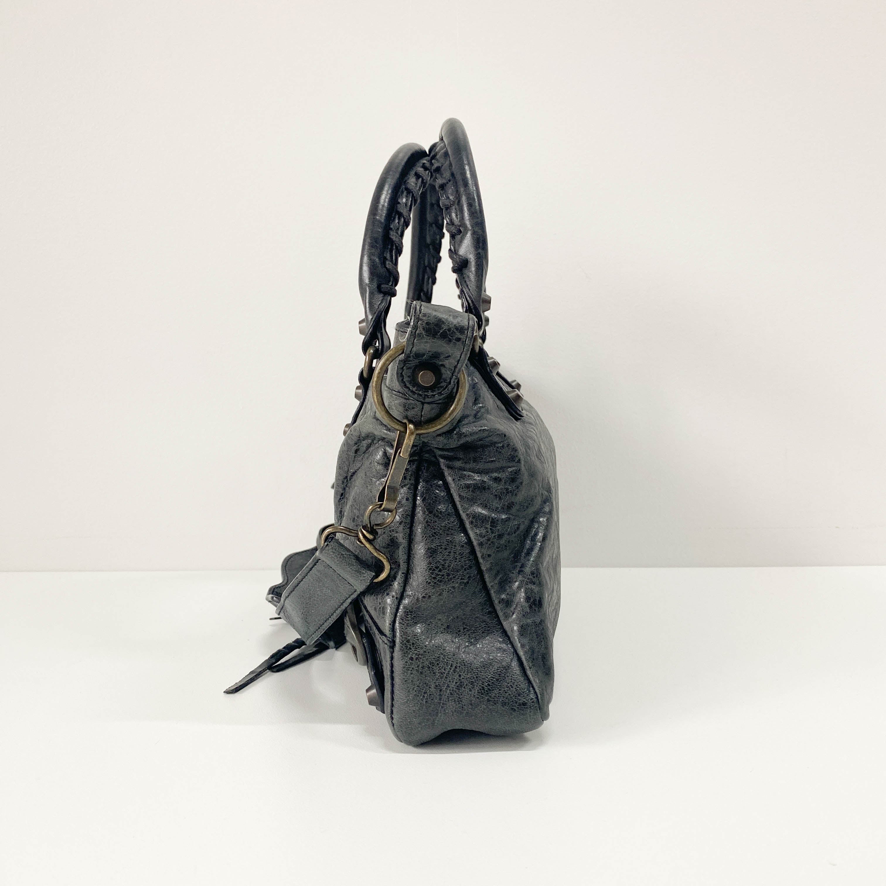 The First Black Leather Two Way Bag