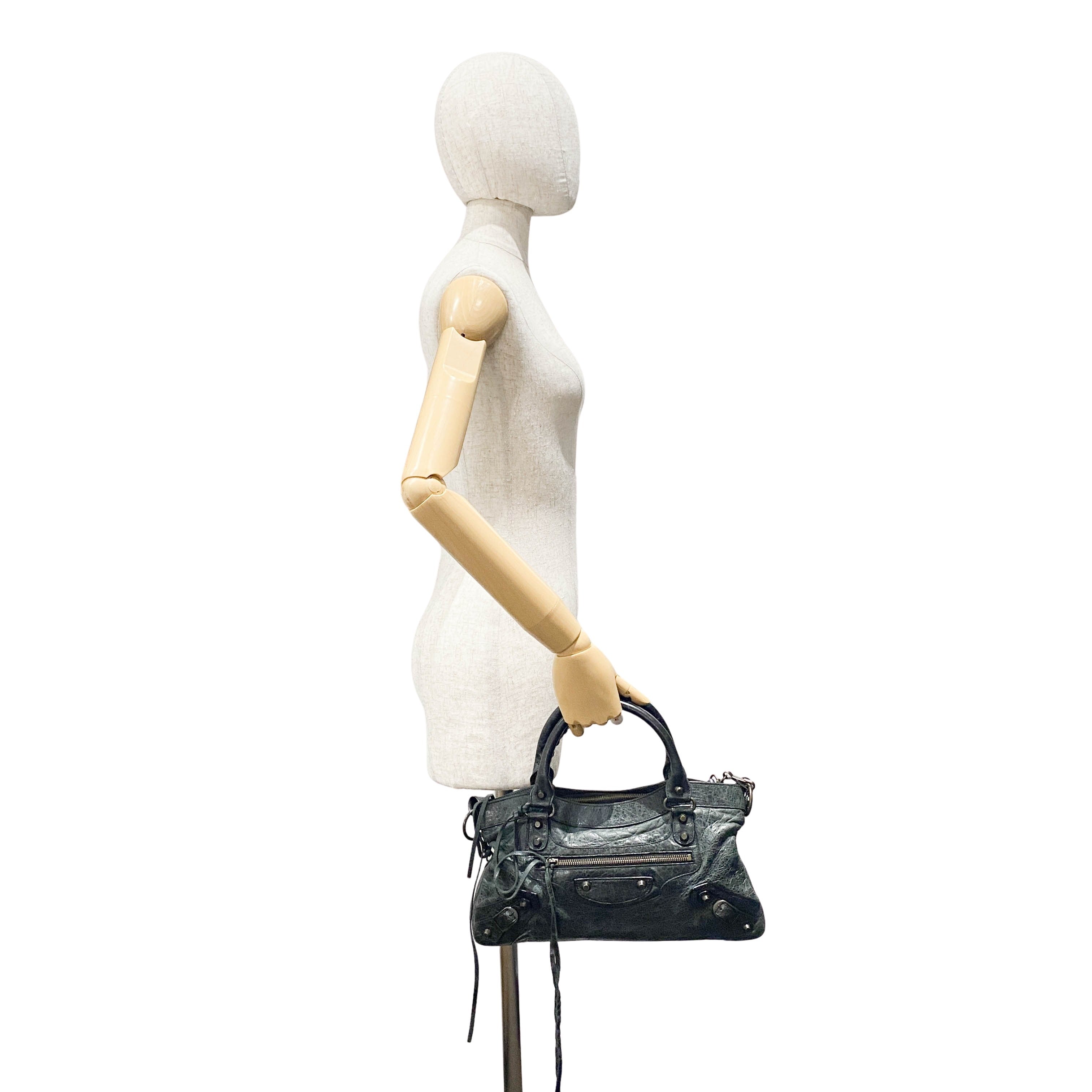 The First Black Leather Two Way Bag