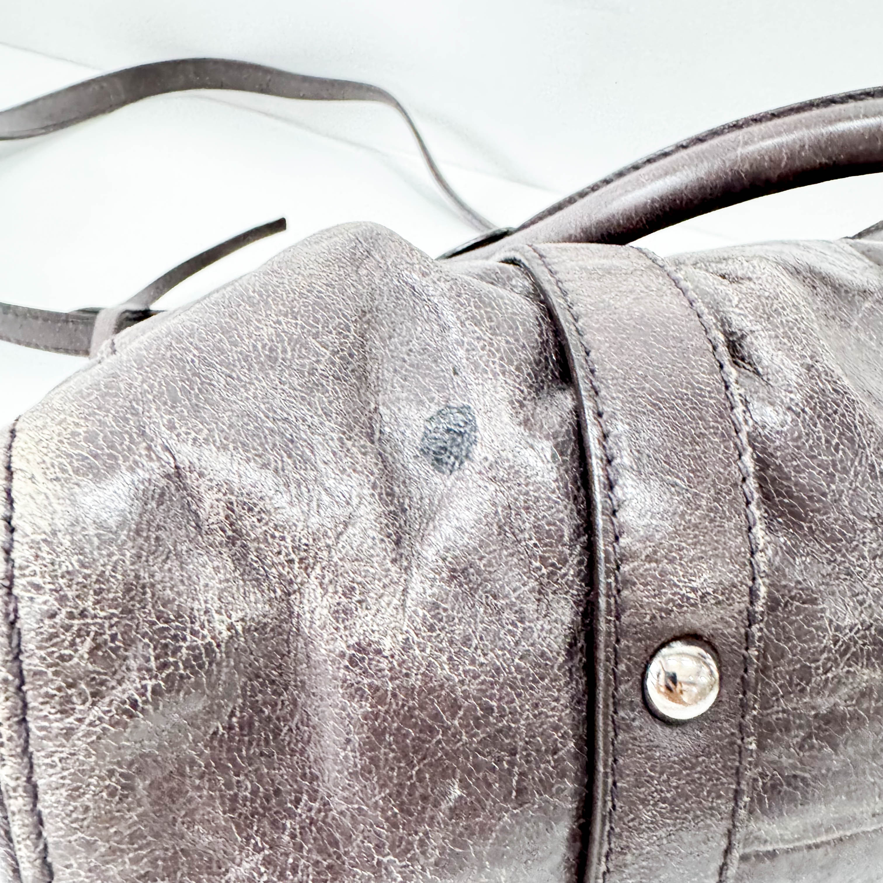 Vitello Bauletto Dark Brown Leather Handle/Shoulder Bag