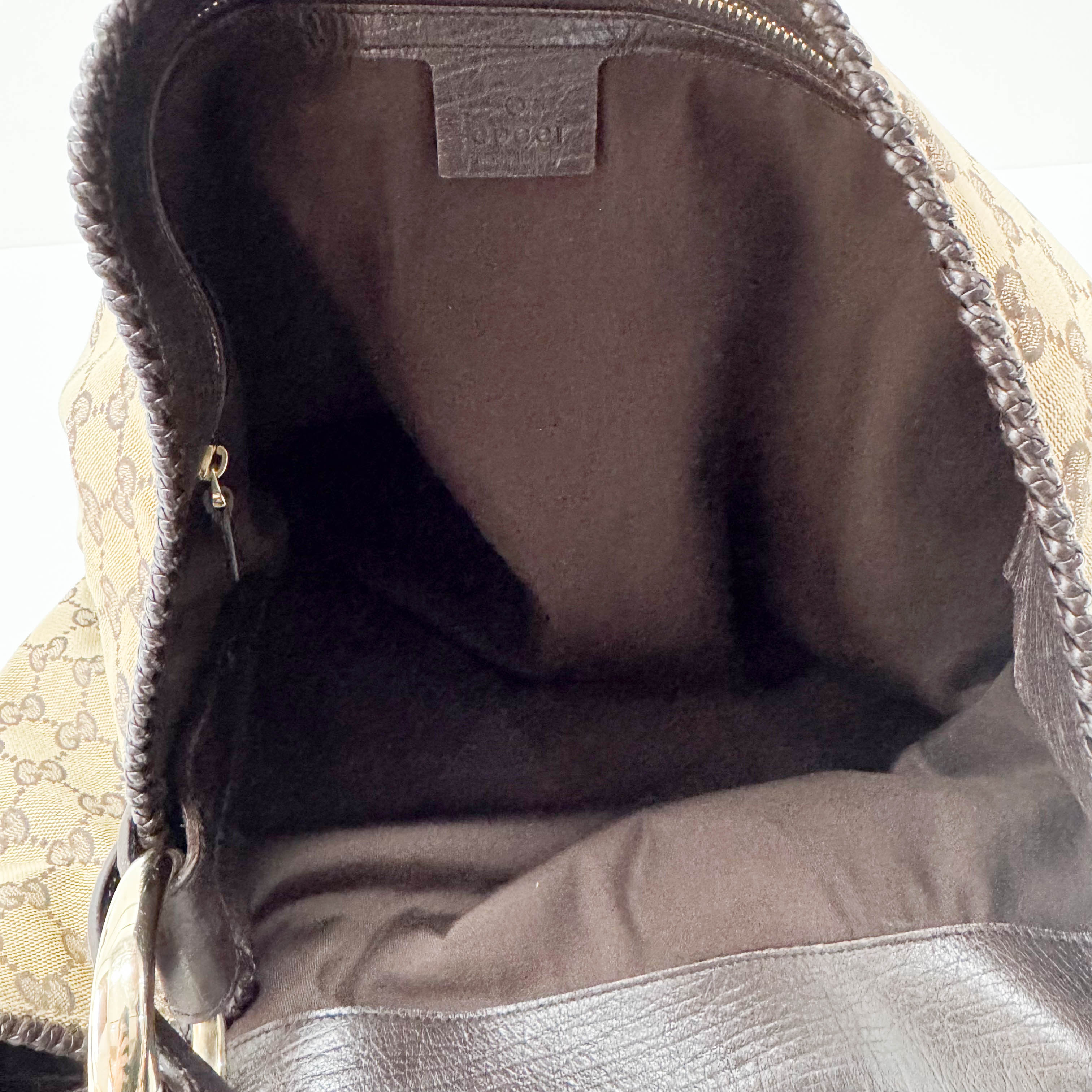 Horsebit GG Canvas Brown Large Hobo Shoulder Bag Tote