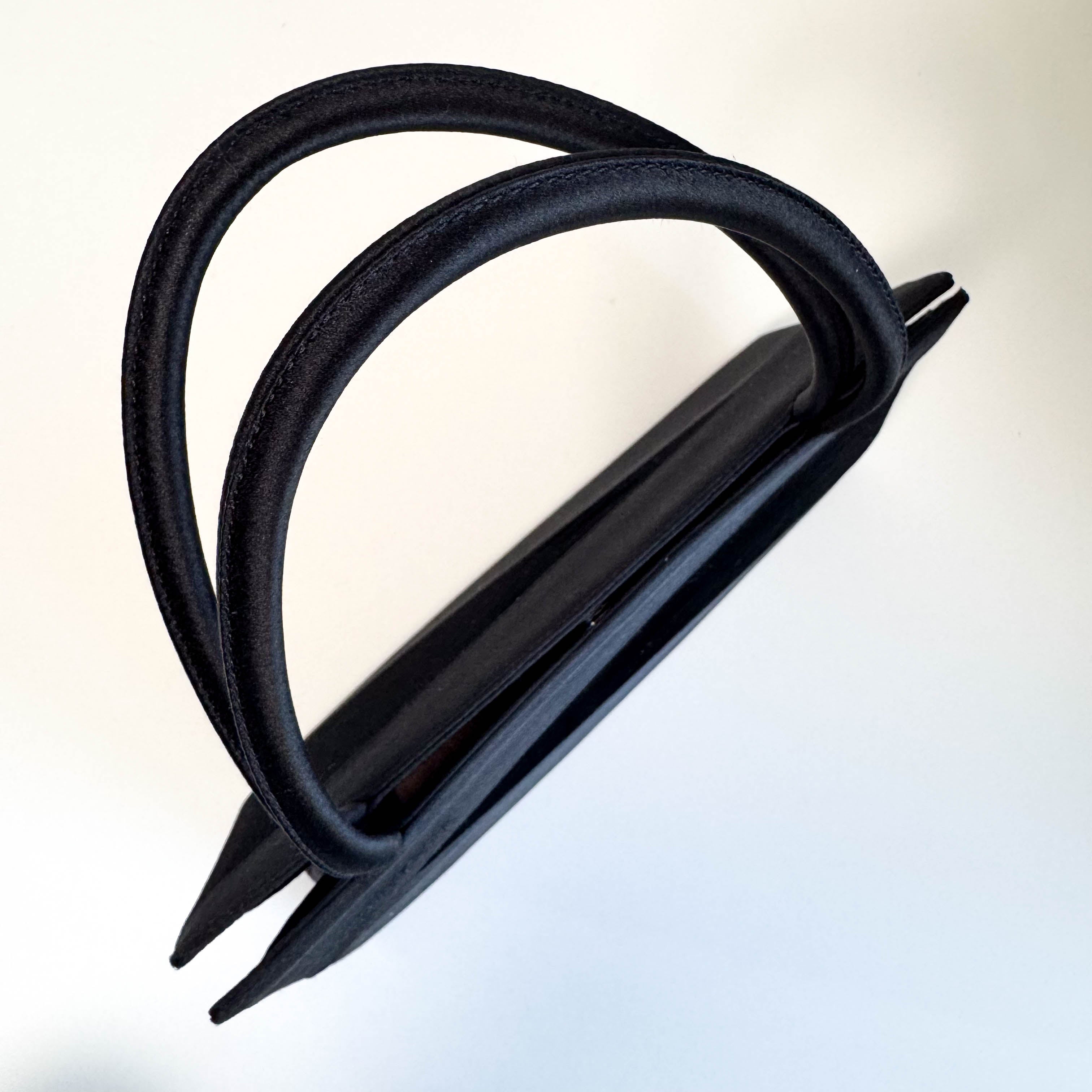 Vintage Satin and Velvet Black Handle Bag