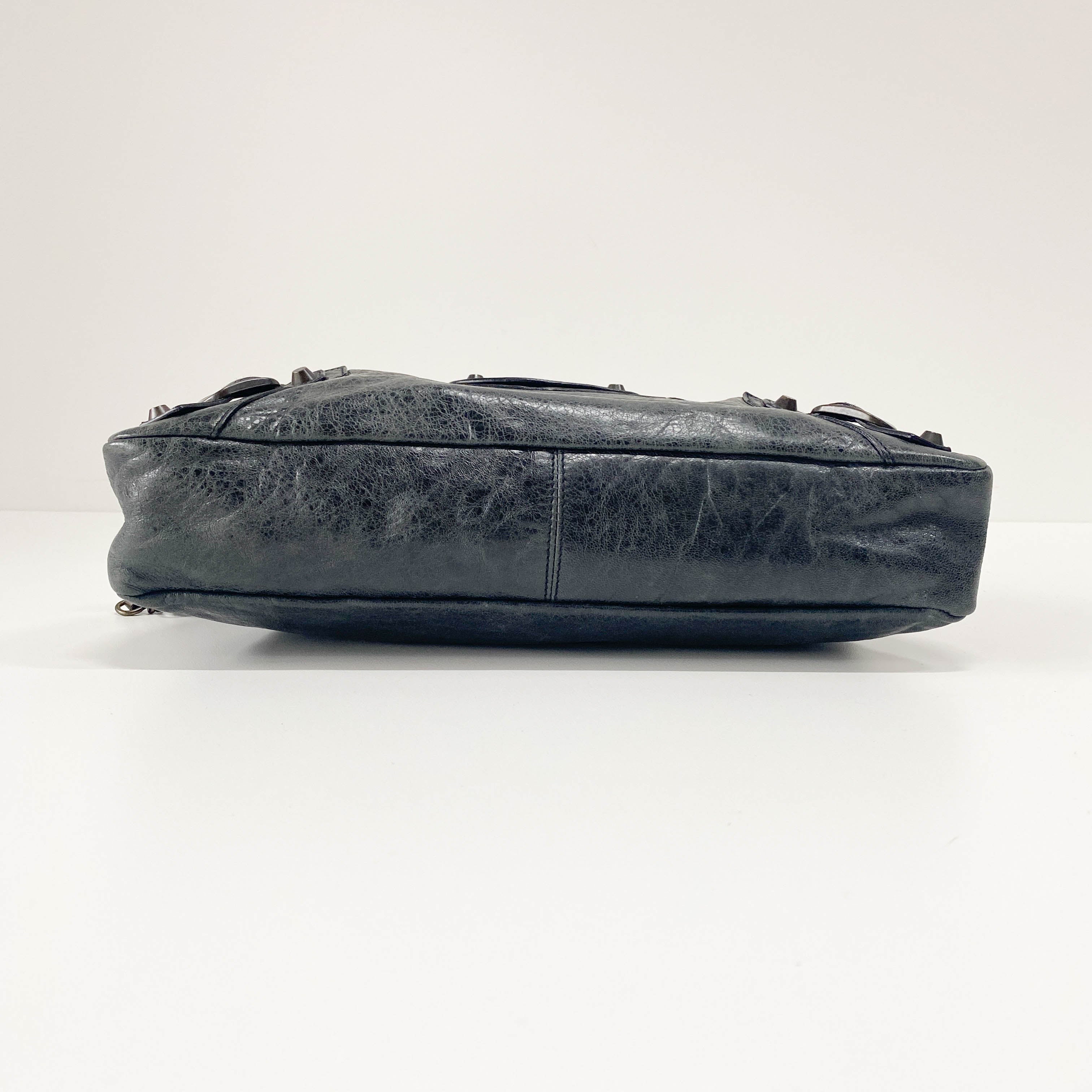 The First Black Leather Two Way Bag