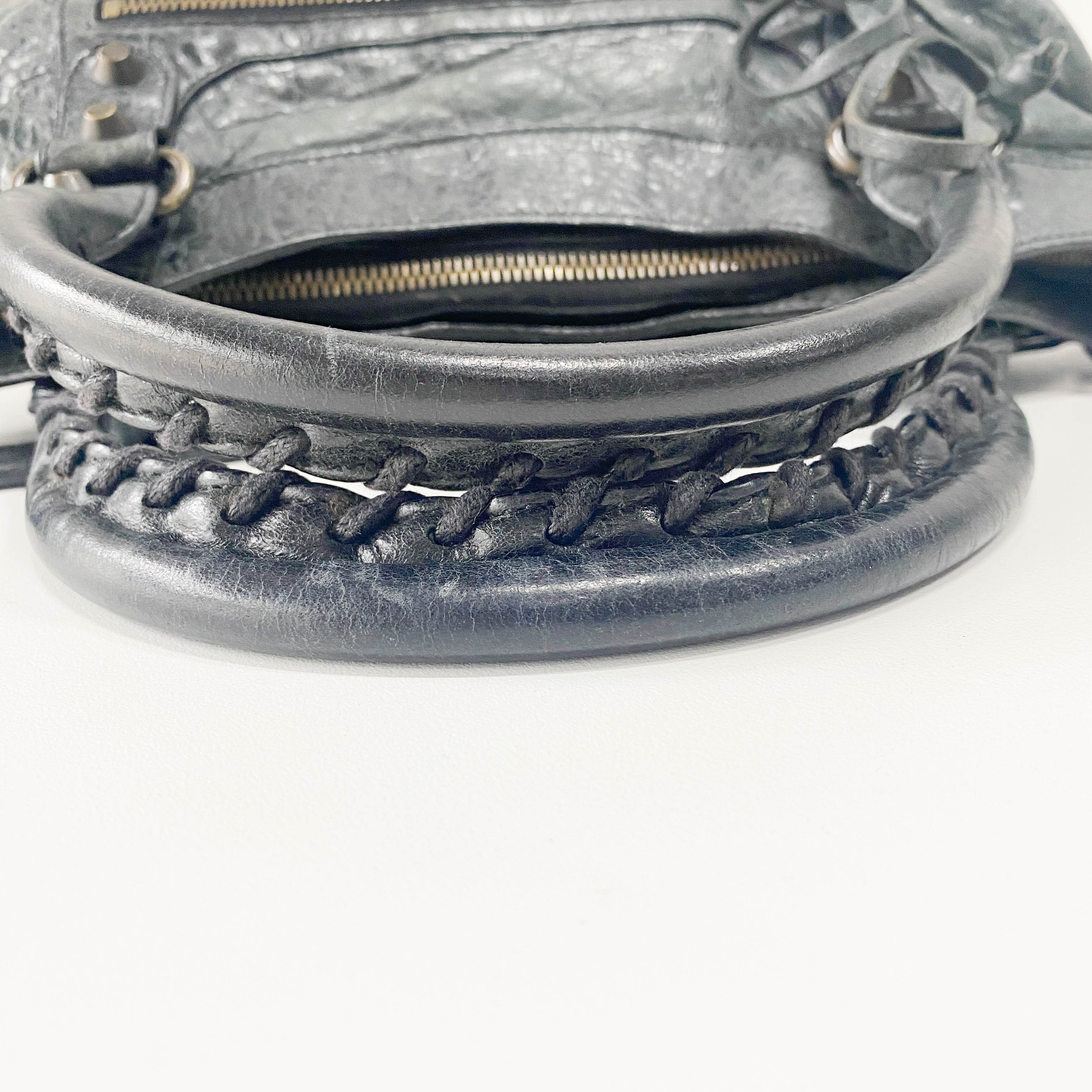 The First Black Leather Two Way Bag