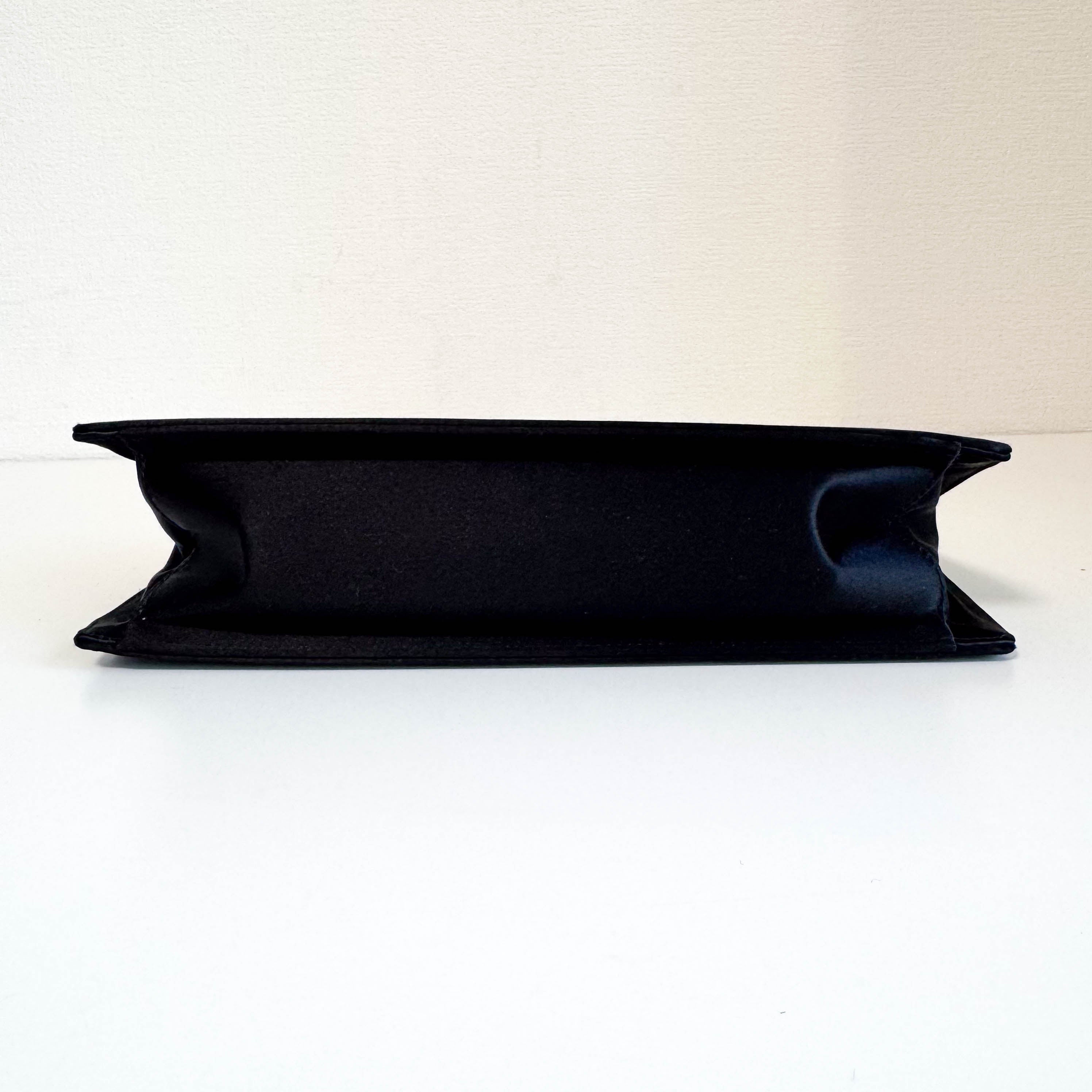 Vintage Satin and Velvet Black Handle Bag