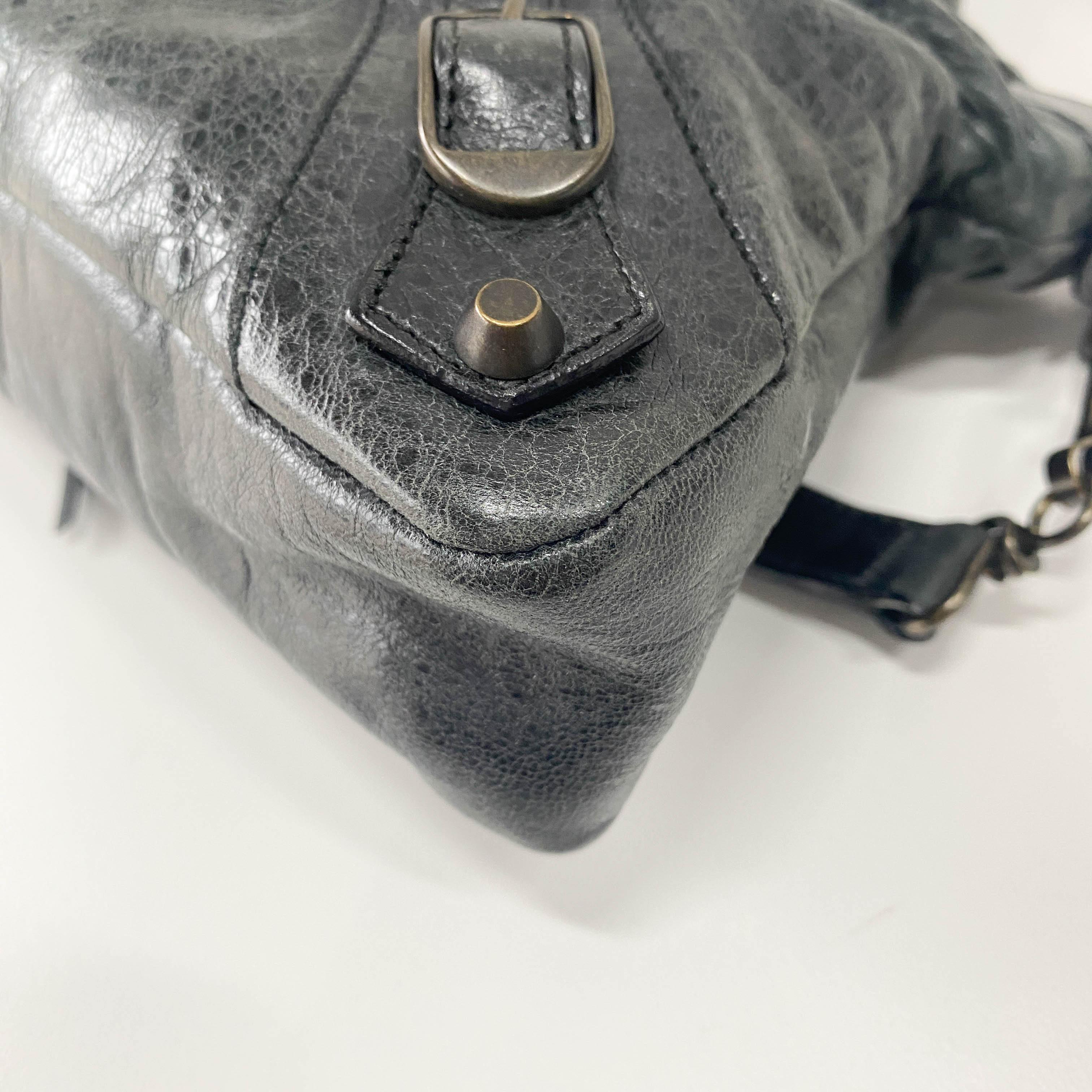 The First Black Leather Two Way Bag
