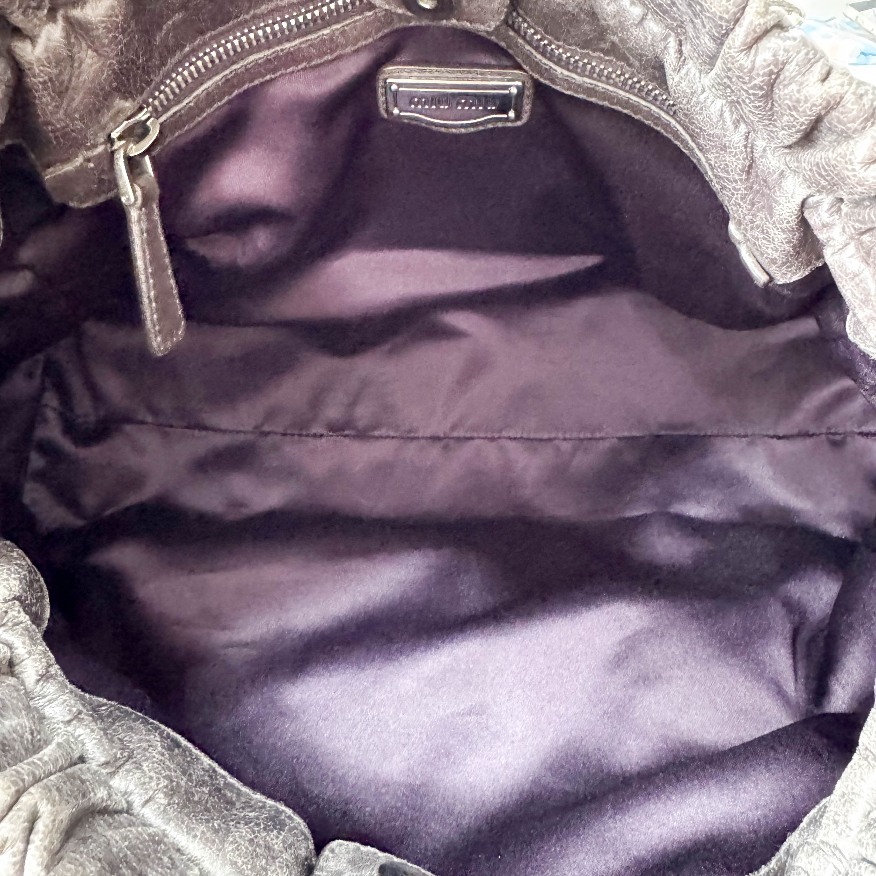 Vitello Bauletto Dark Brown Leather Handle/Shoulder Bag