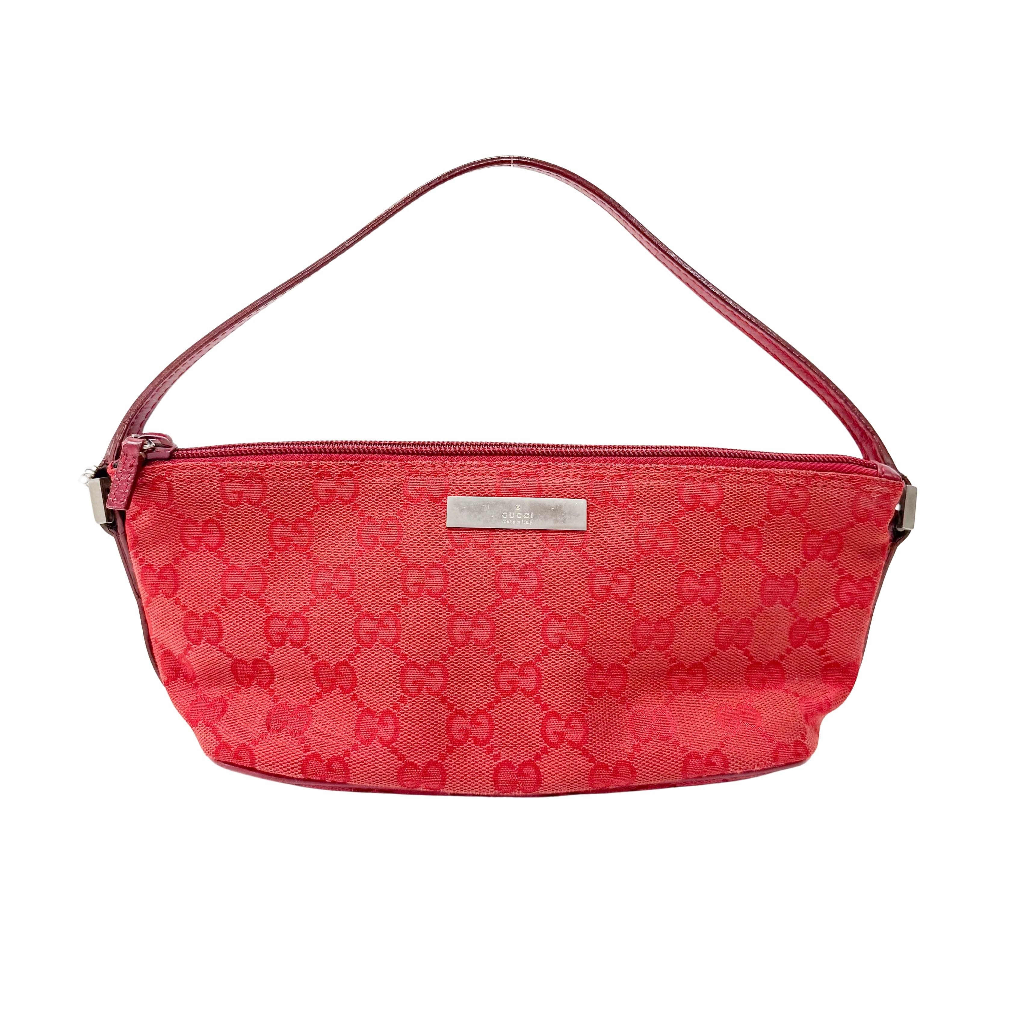 Boat GG Canvas Red Pouch Shoulder Bag