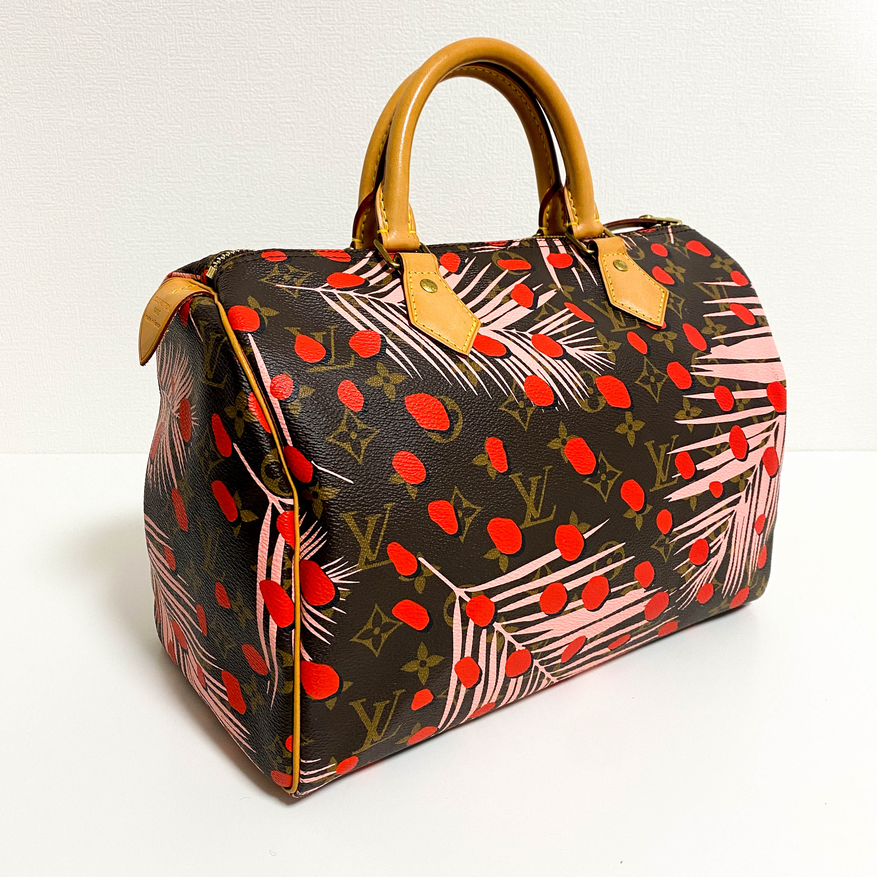 Monogram Jungle Dots Speedy 30 Sugar Pink Poppy