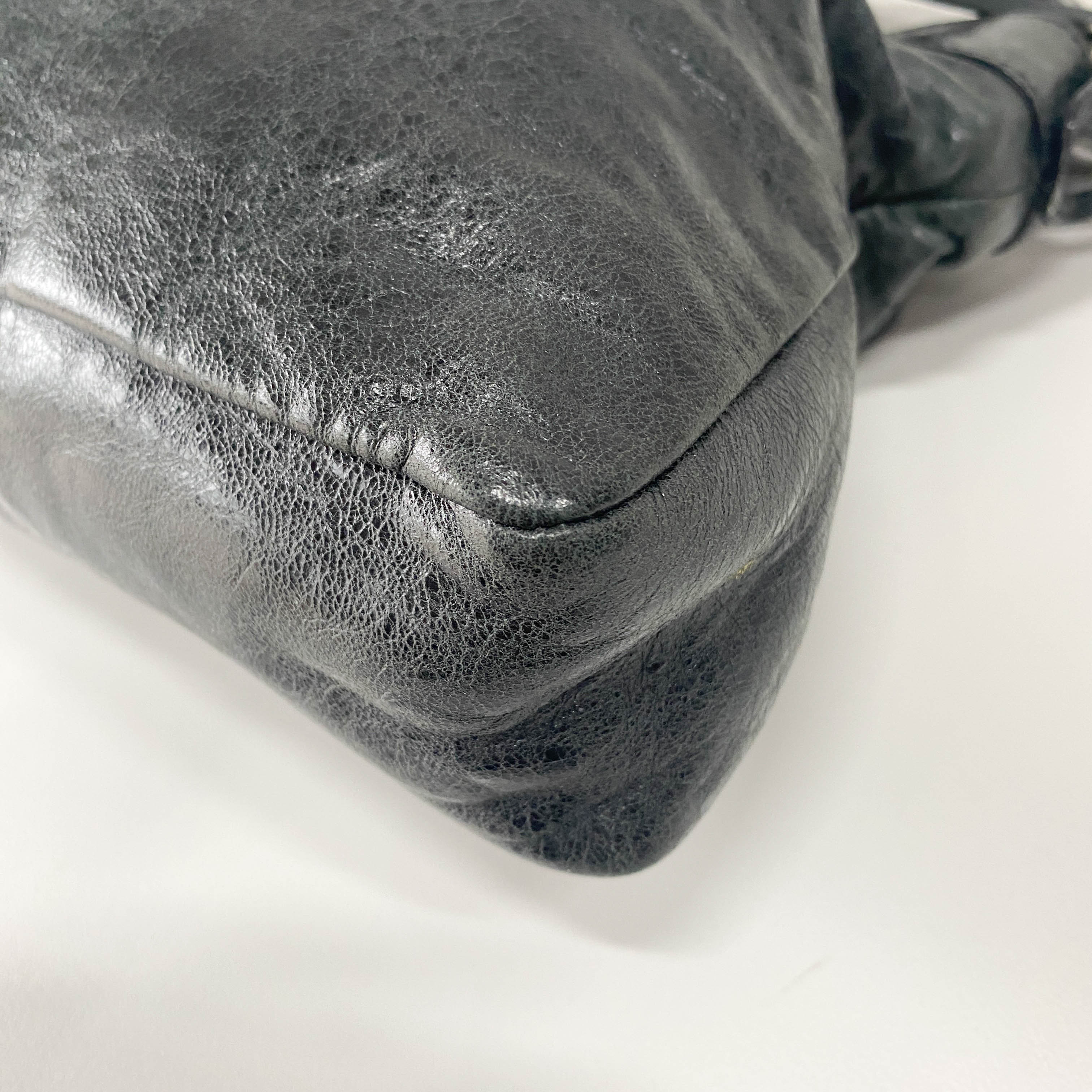 The First Black Leather Two Way Bag