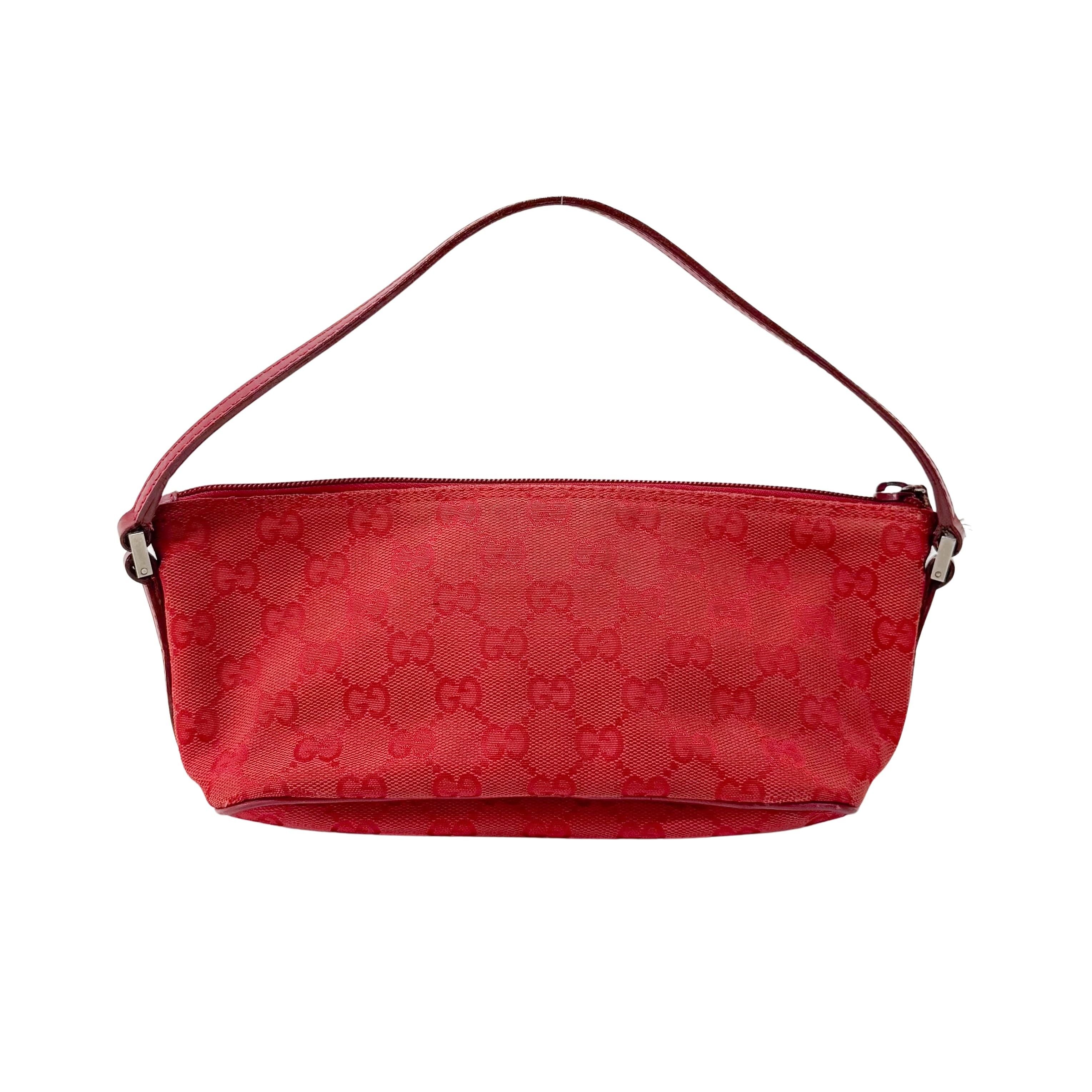 Boat GG Canvas Red Pouch Shoulder Bag