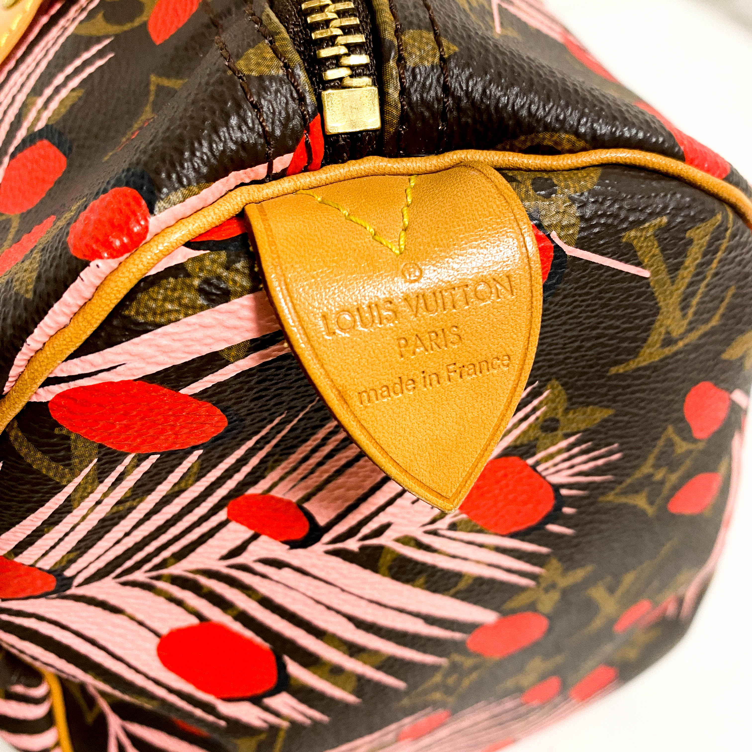 Monogram Jungle Dots Speedy 30 Sugar Pink Poppy