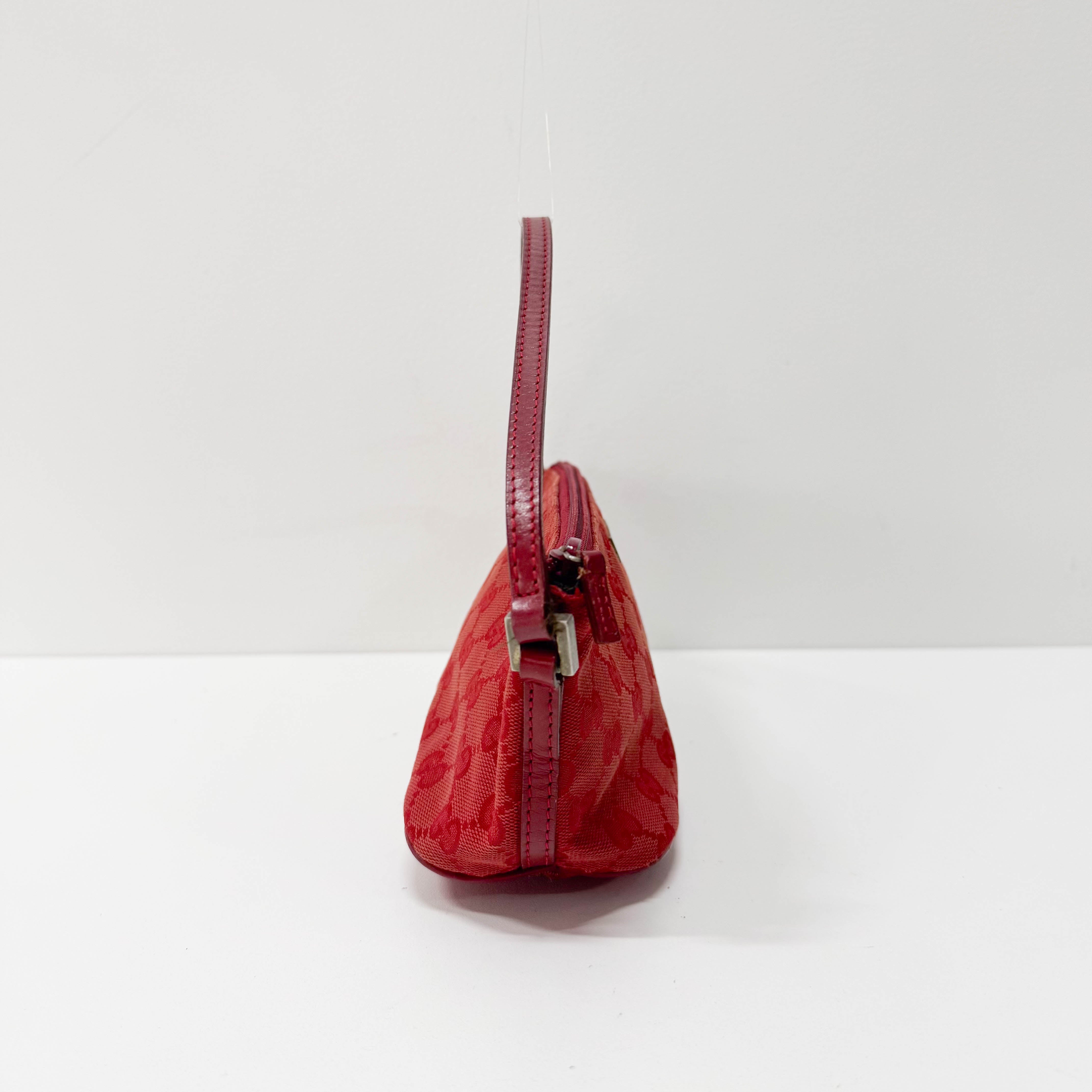 Boat GG Canvas Red Pouch Shoulder Bag