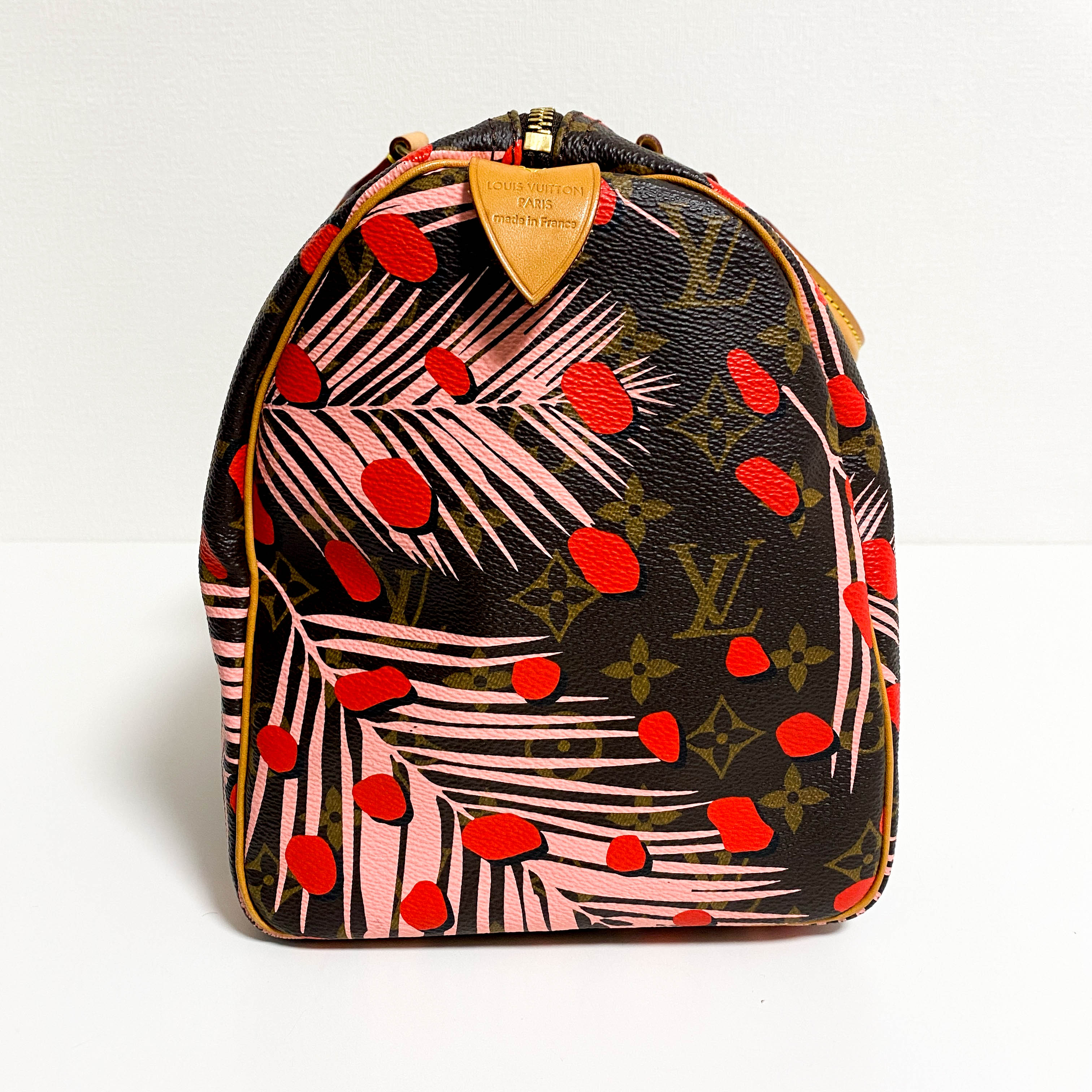 Monogram Jungle Dots Speedy 30 Sugar Pink Poppy