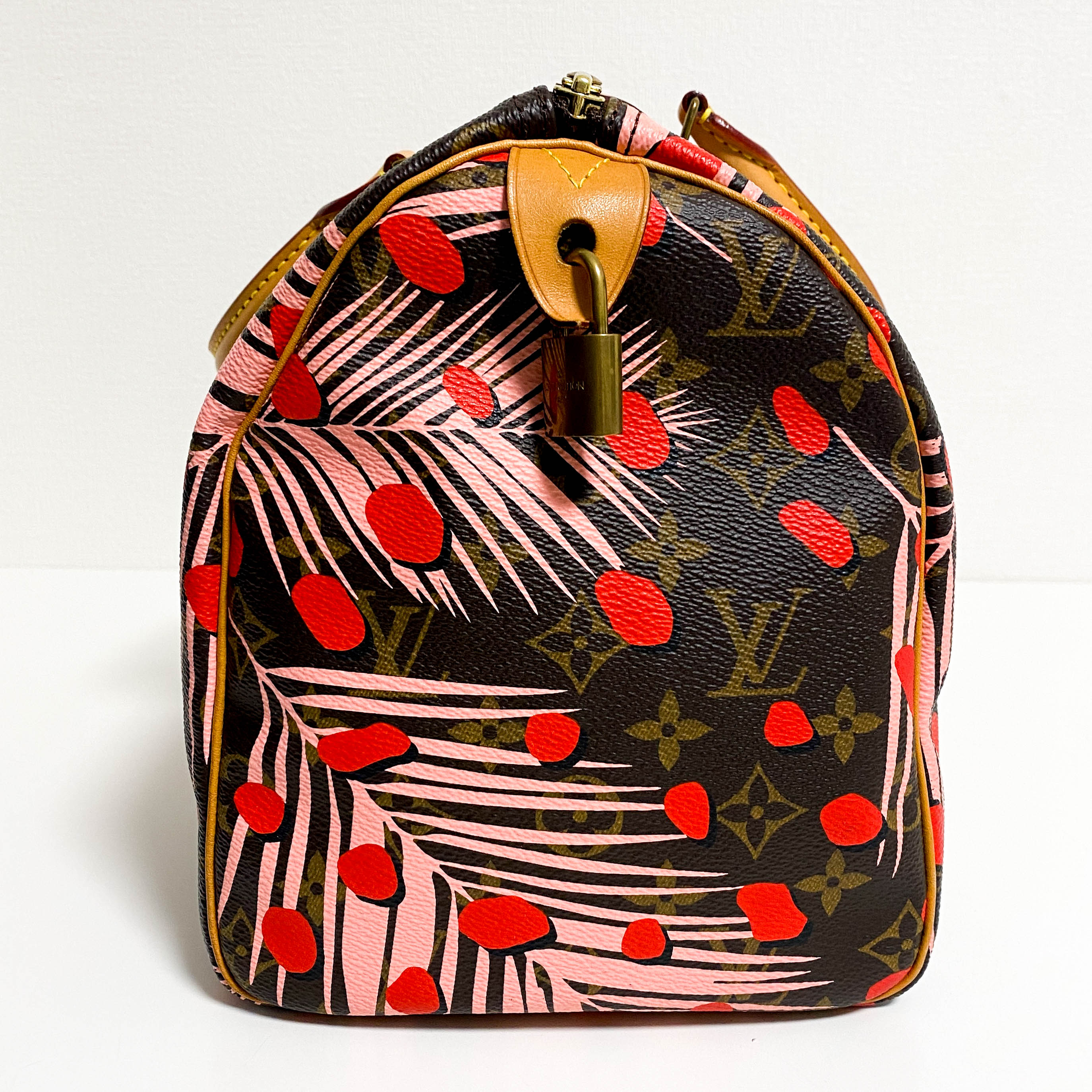 Monogram Jungle Dots Speedy 30 Sugar Pink Poppy