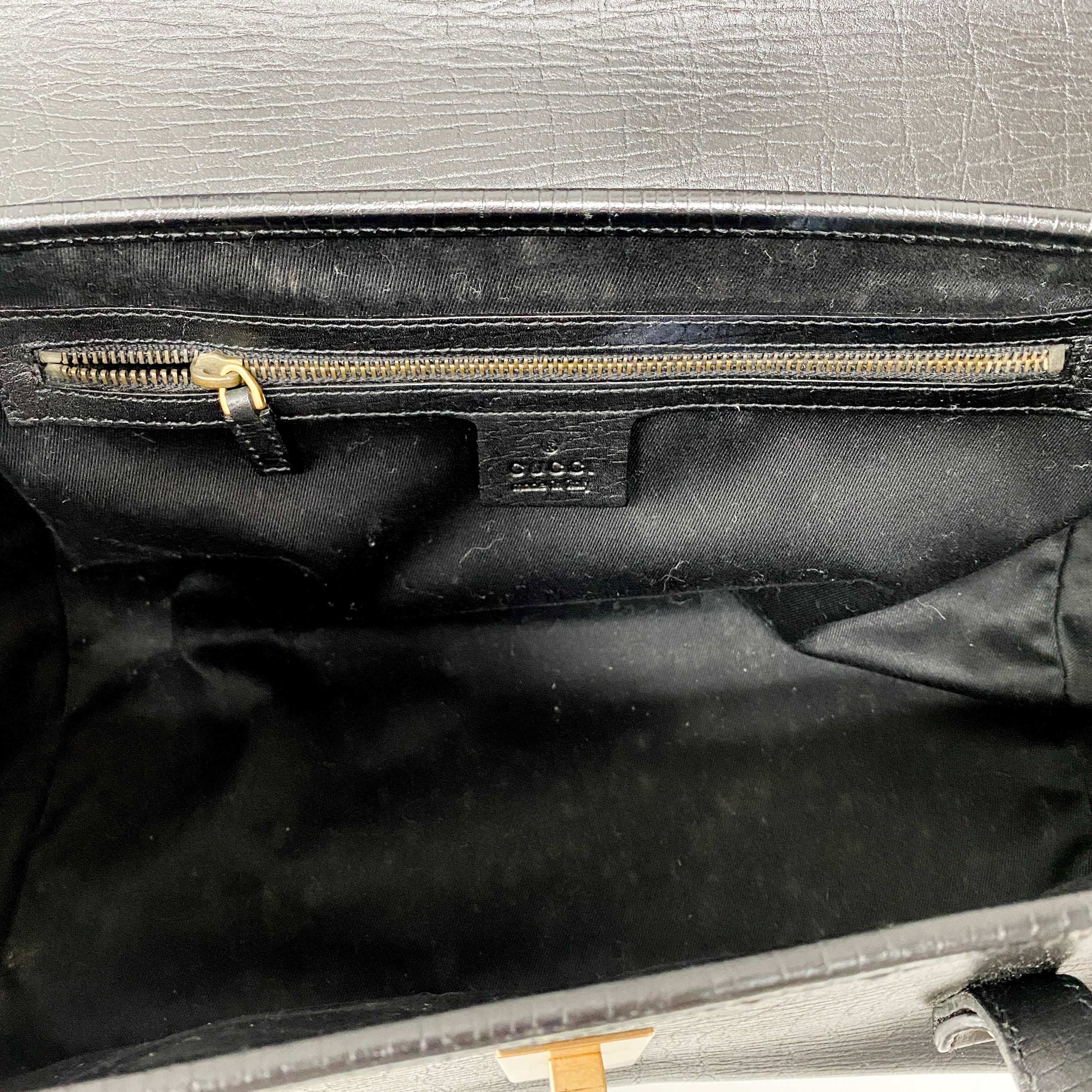 Bamboo Bullet Black Leather Shoulder Bag