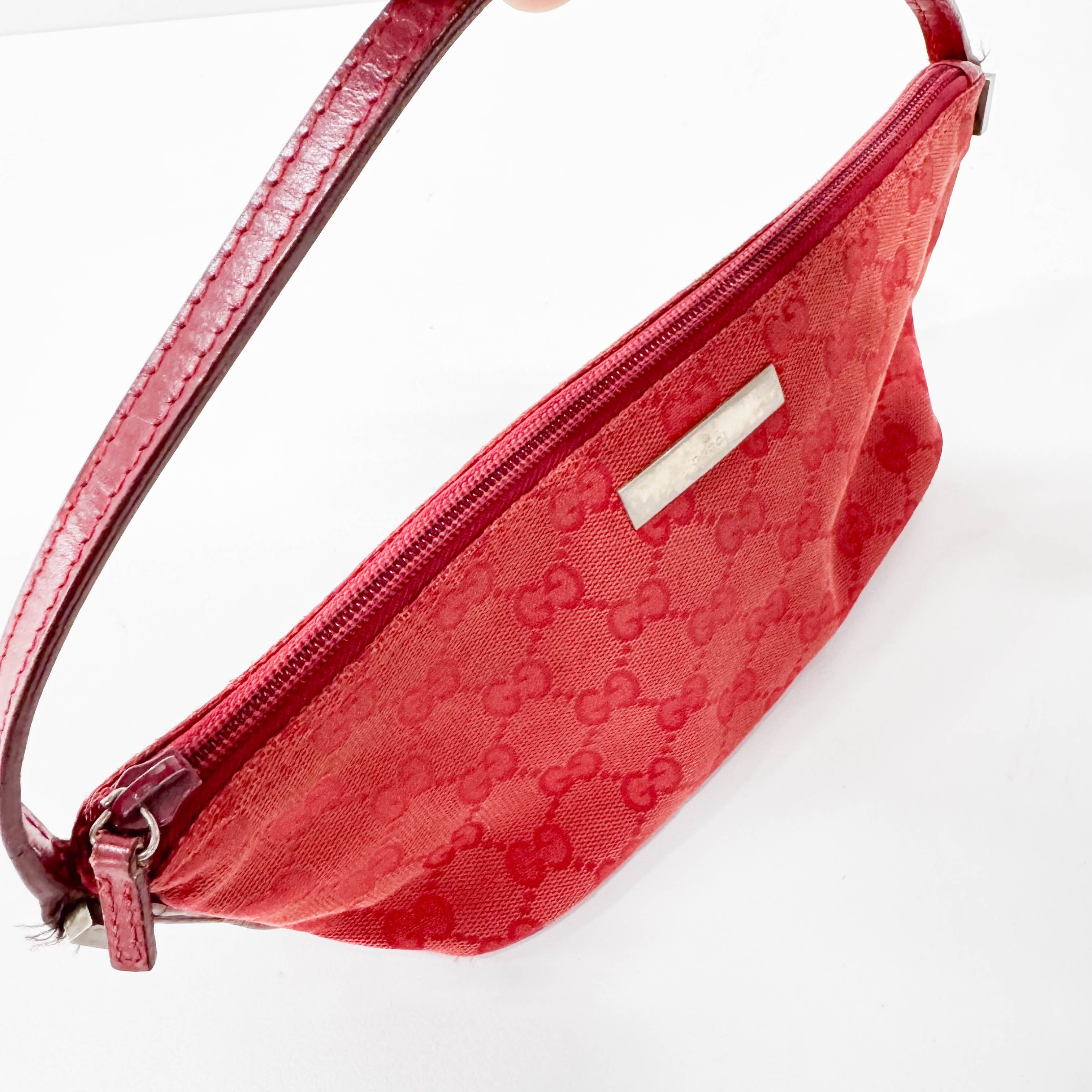 Boat GG Canvas Red Pouch Shoulder Bag