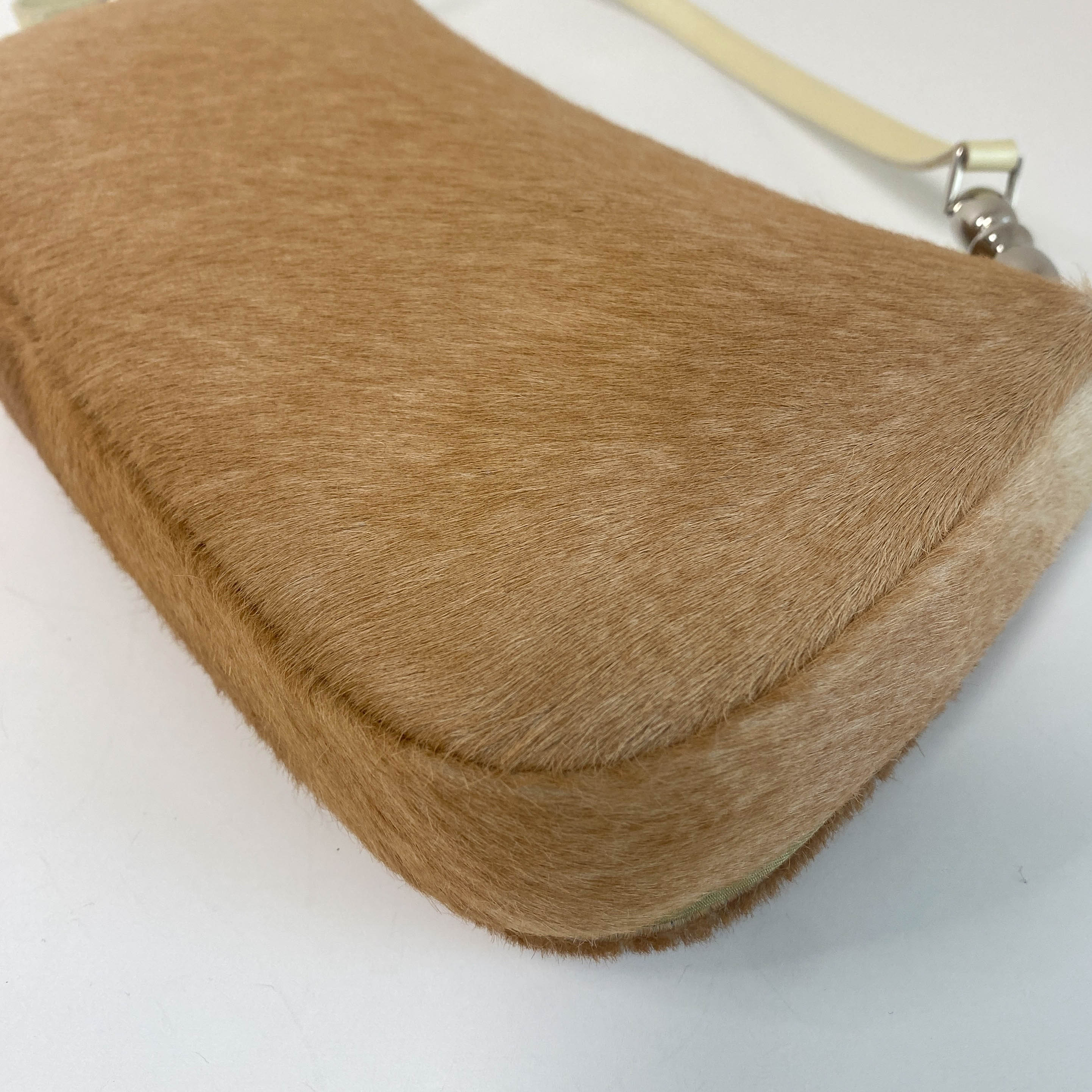 Dior Malice Pearl Light Brown Fur & Pastel Yellow Belt