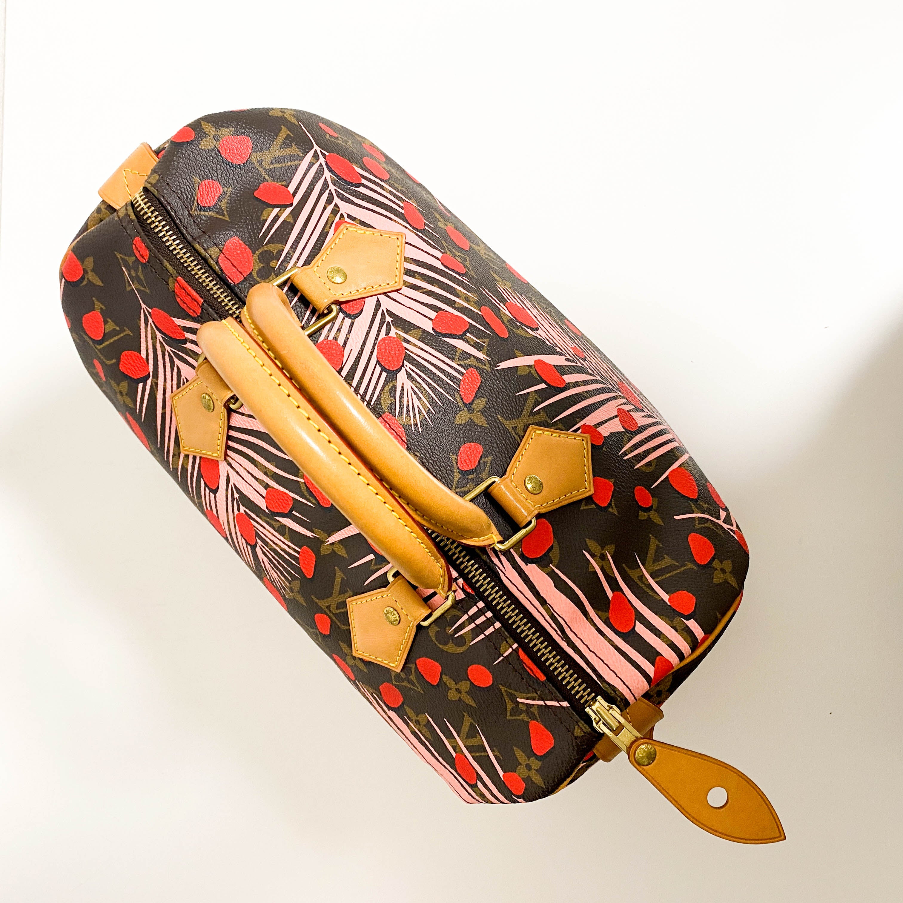 Monogram Jungle Dots Speedy 30 Sugar Pink Poppy