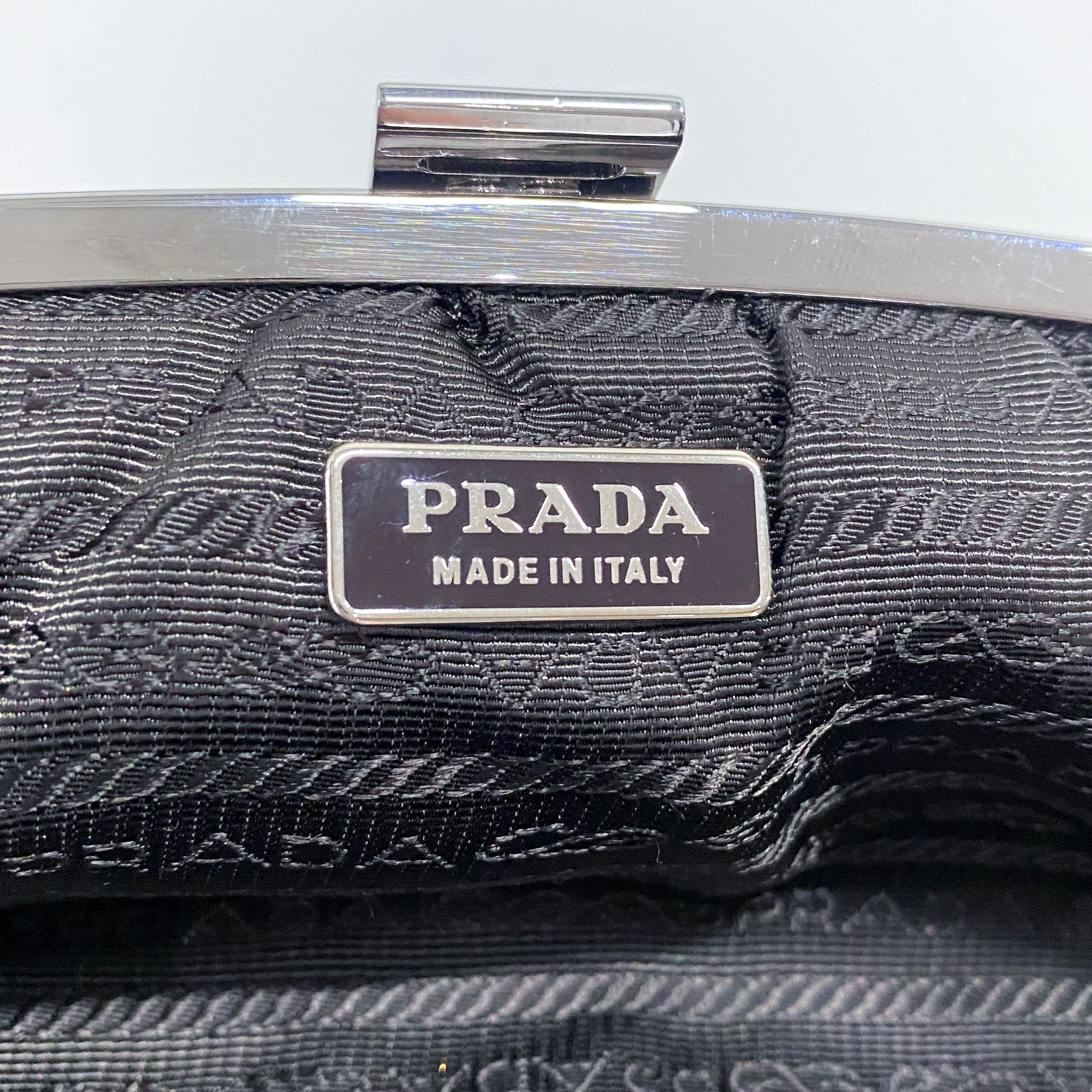 Gathered Metallic Leather Kiss-Lock Pouch