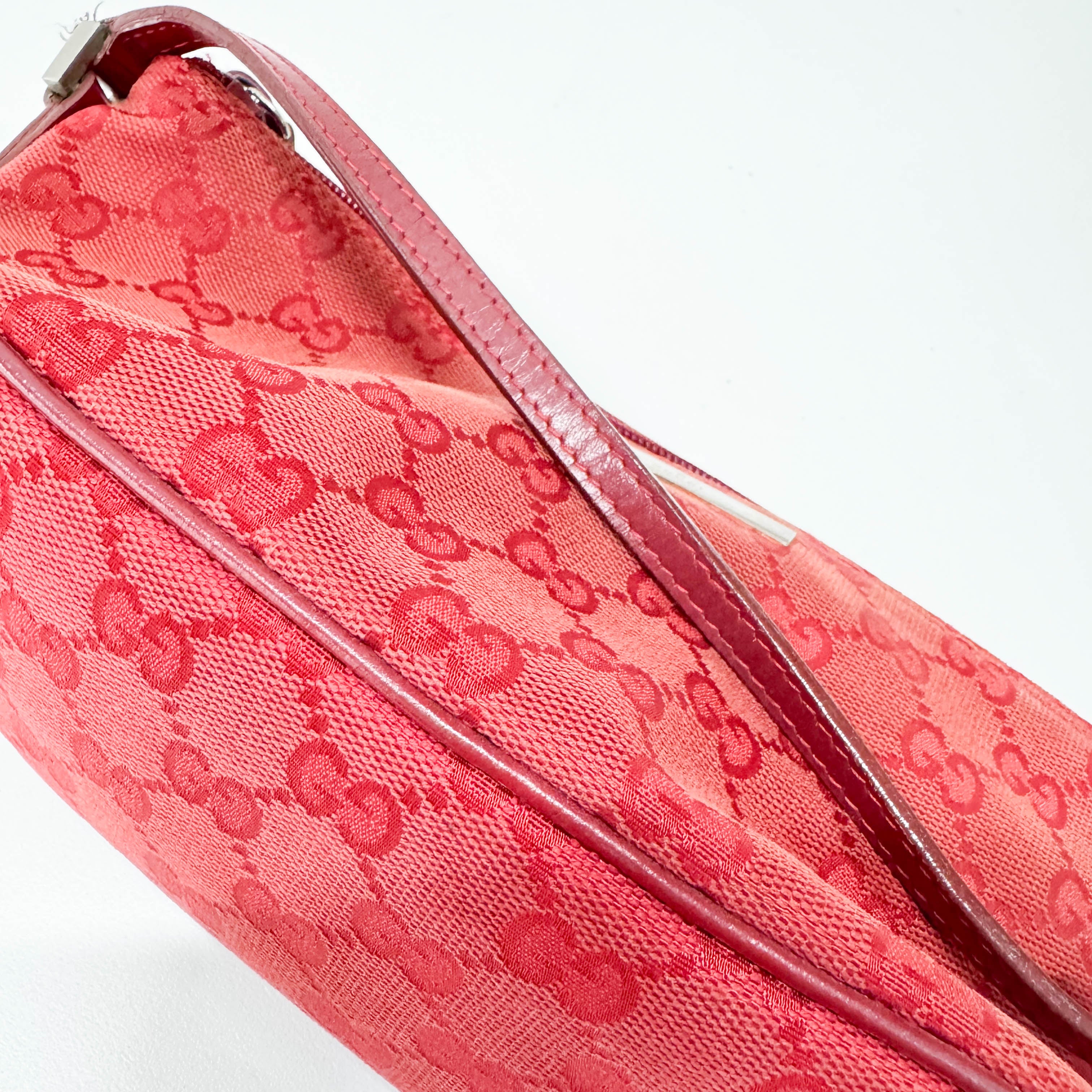 Boat GG Canvas Red Pouch Shoulder Bag