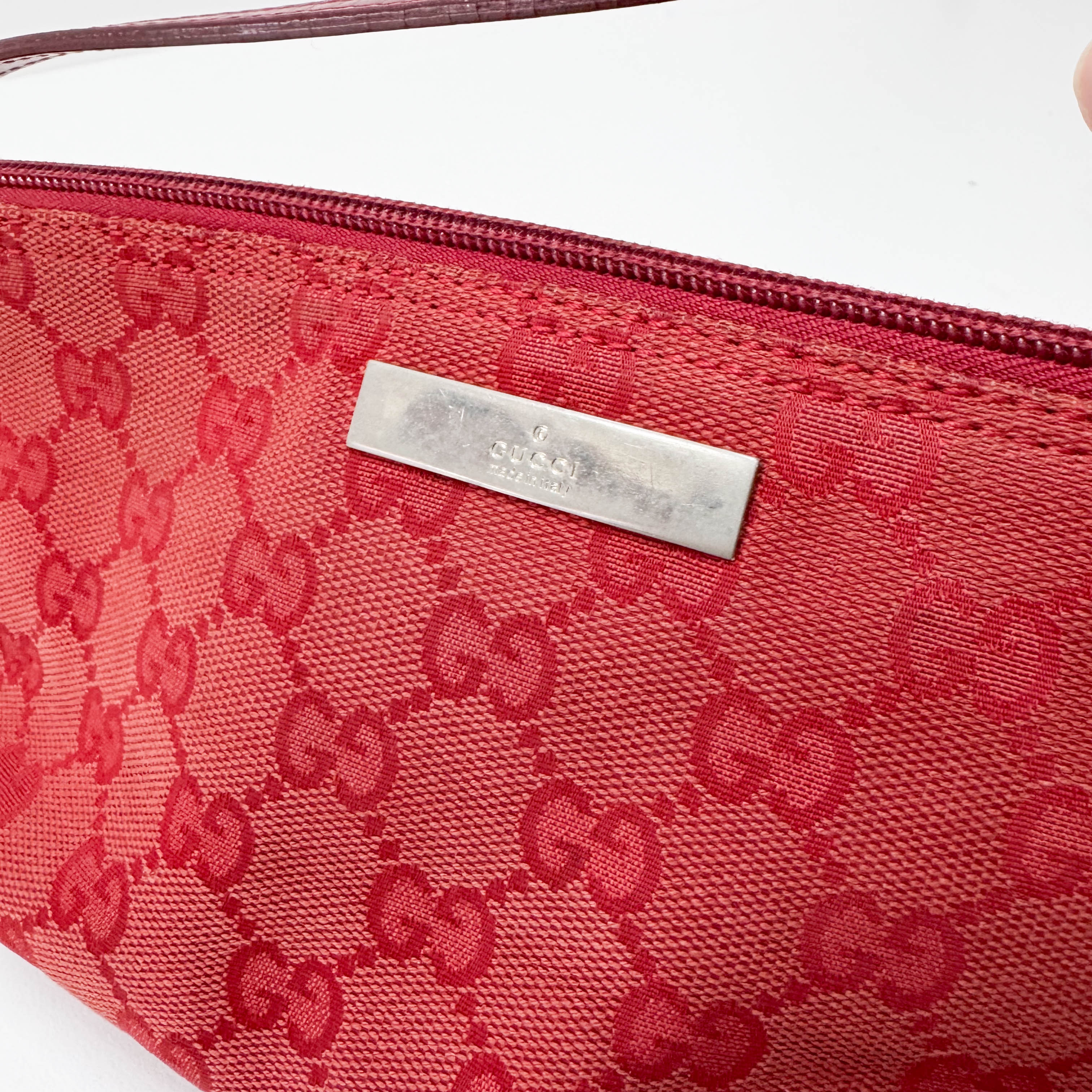 Boat GG Canvas Red Pouch Shoulder Bag