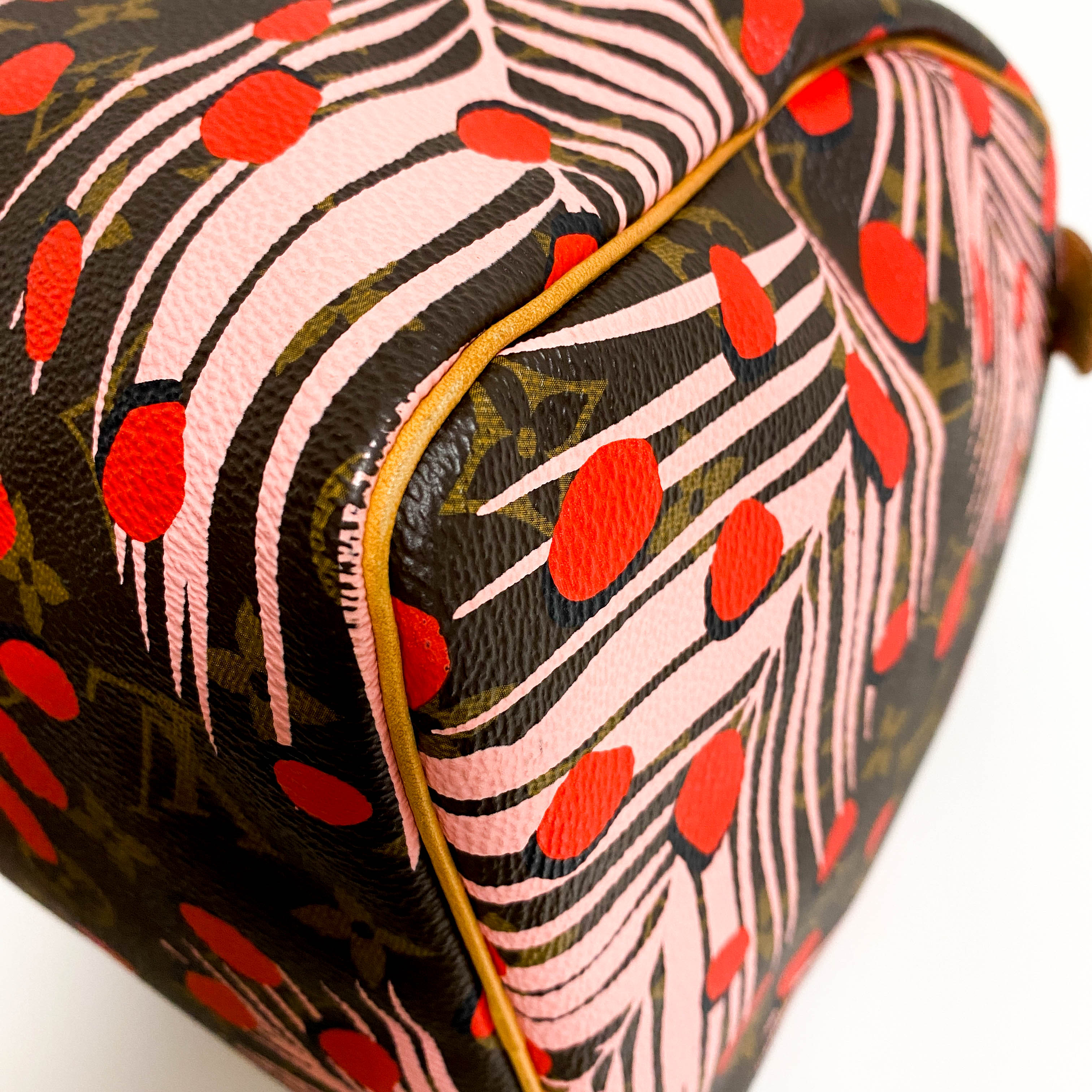 Monogram Jungle Dots Speedy 30 Sugar Pink Poppy