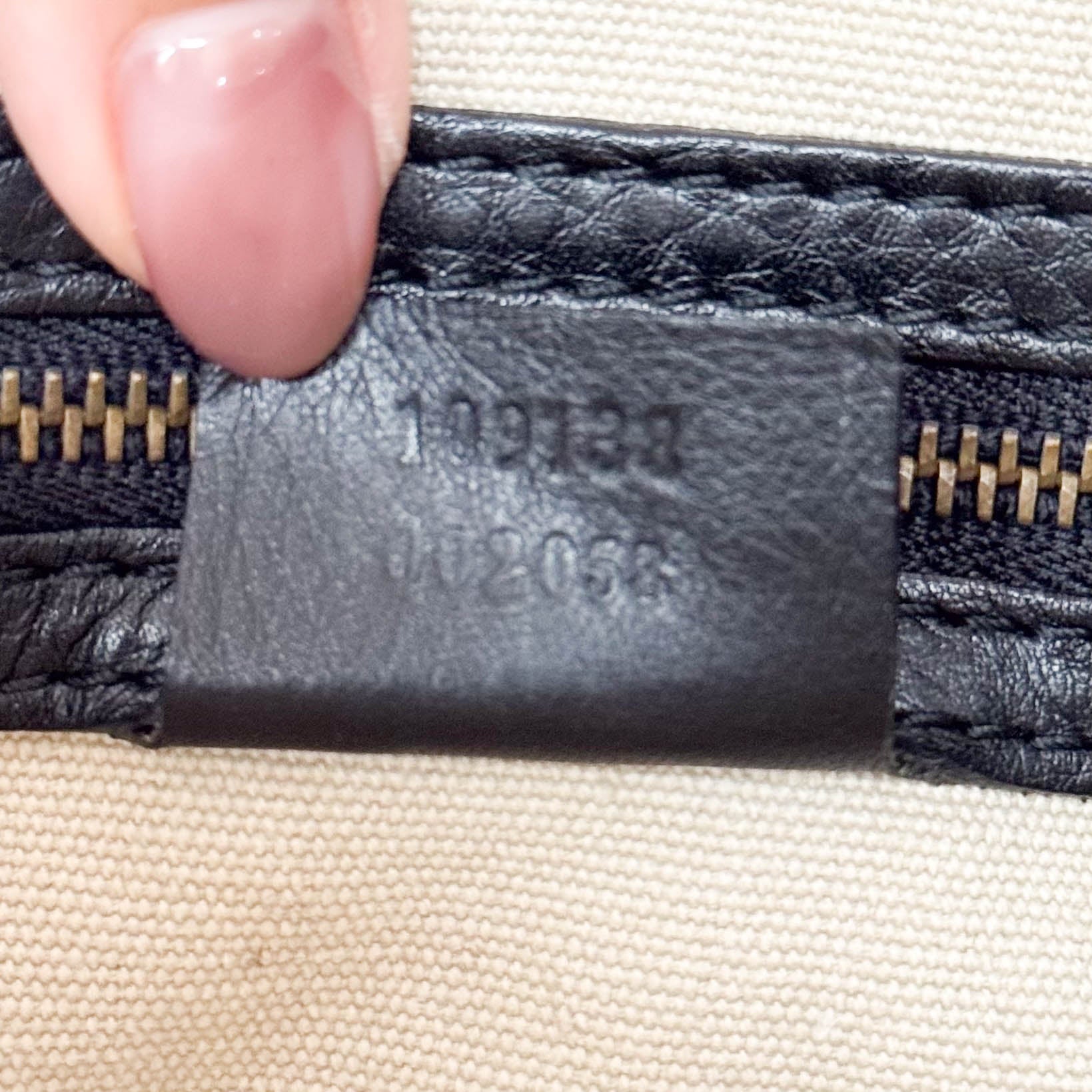 Bamboo Handle Black Leather Bag