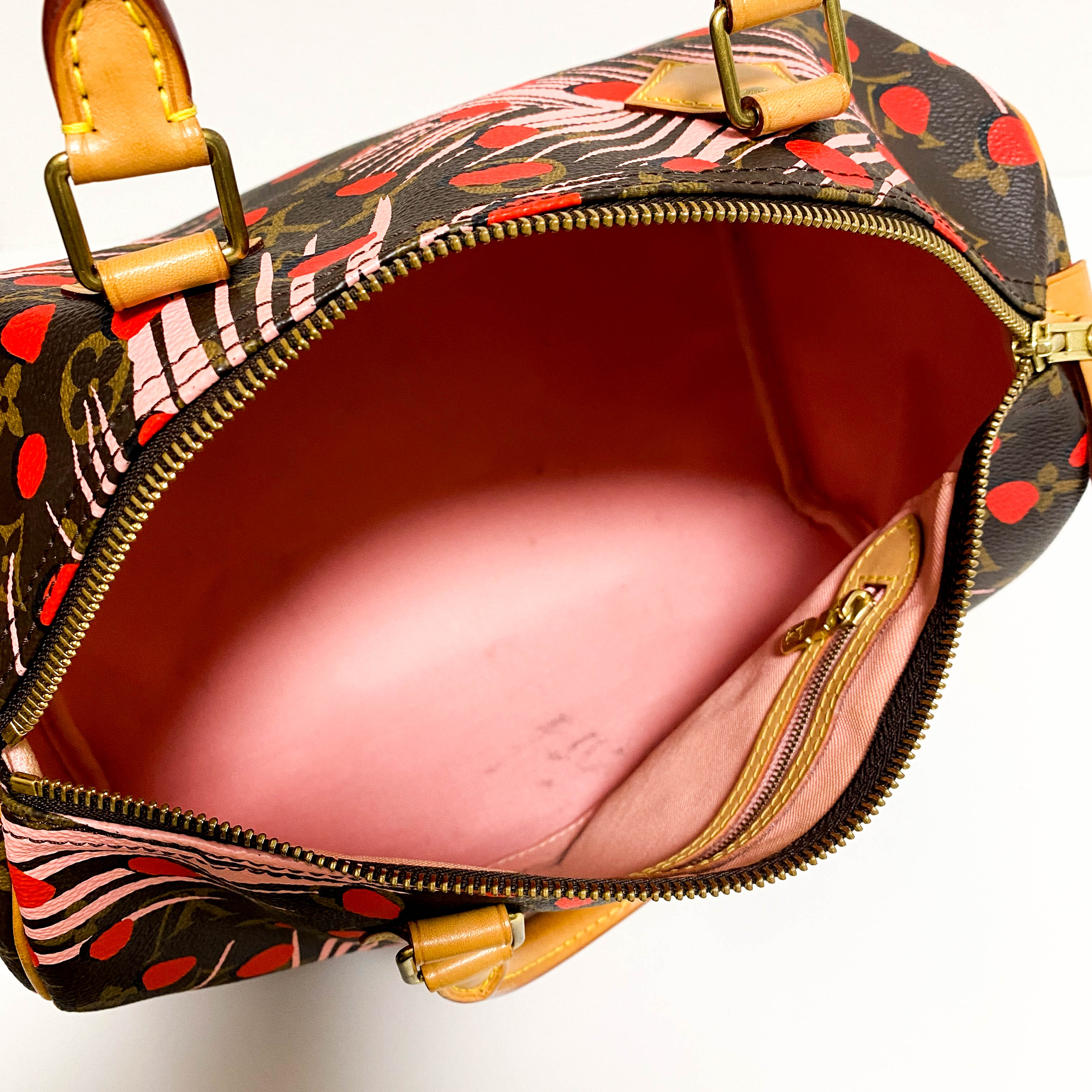 Monogram Jungle Dots Speedy 30 Sugar Pink Poppy