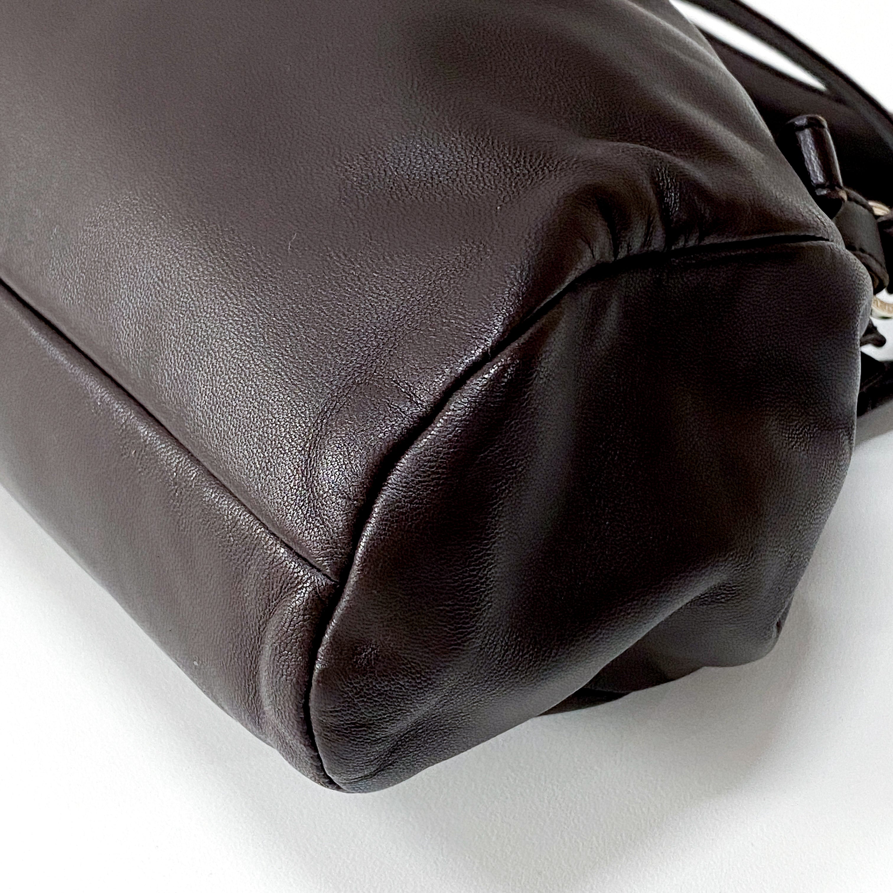 Anagram Brown Leather Shoulder Bag