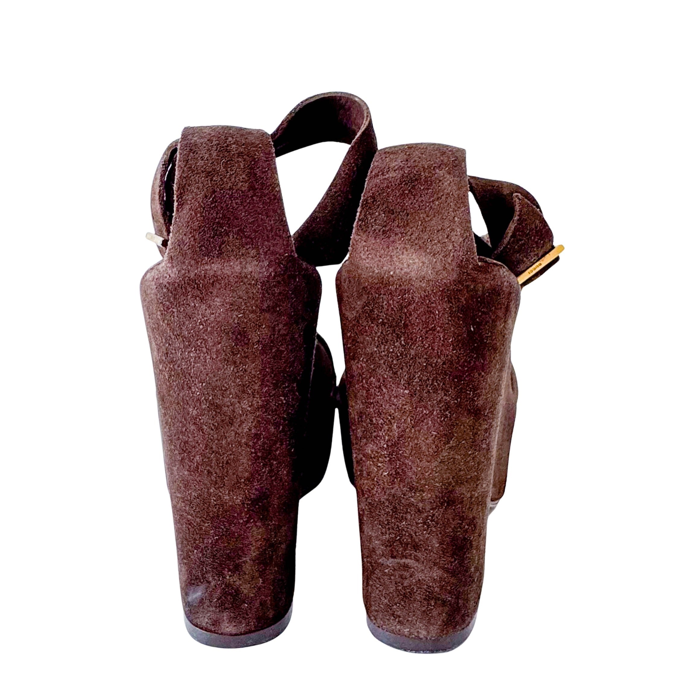 Suede Brown Sandals 37