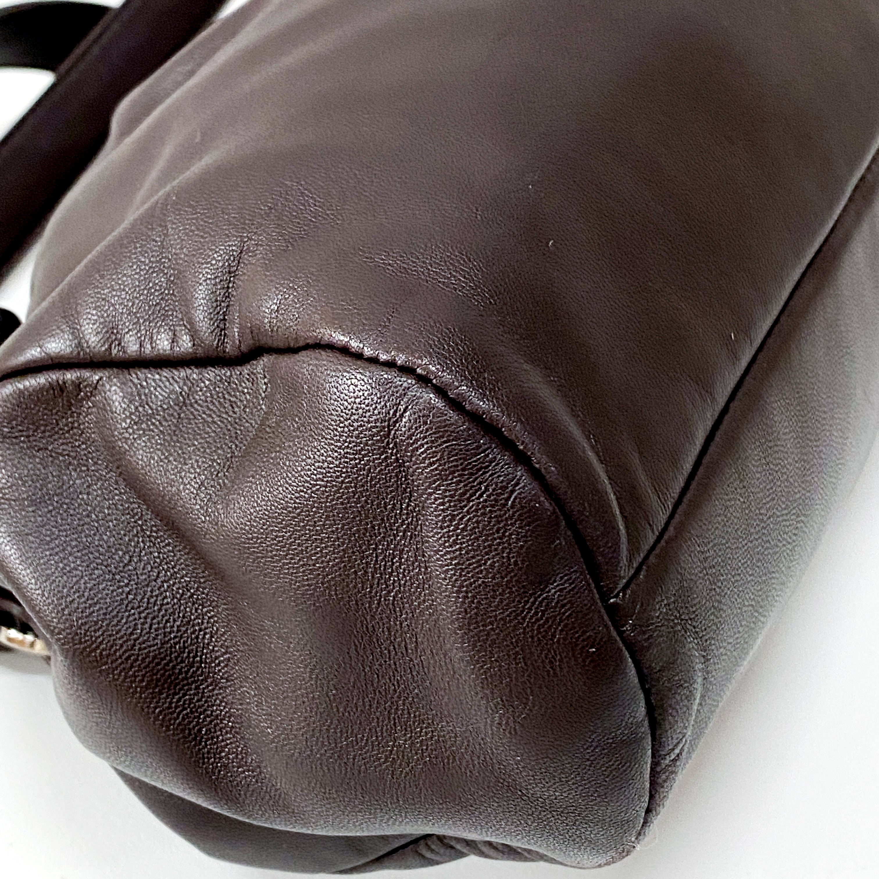 Anagram Brown Leather Shoulder Bag
