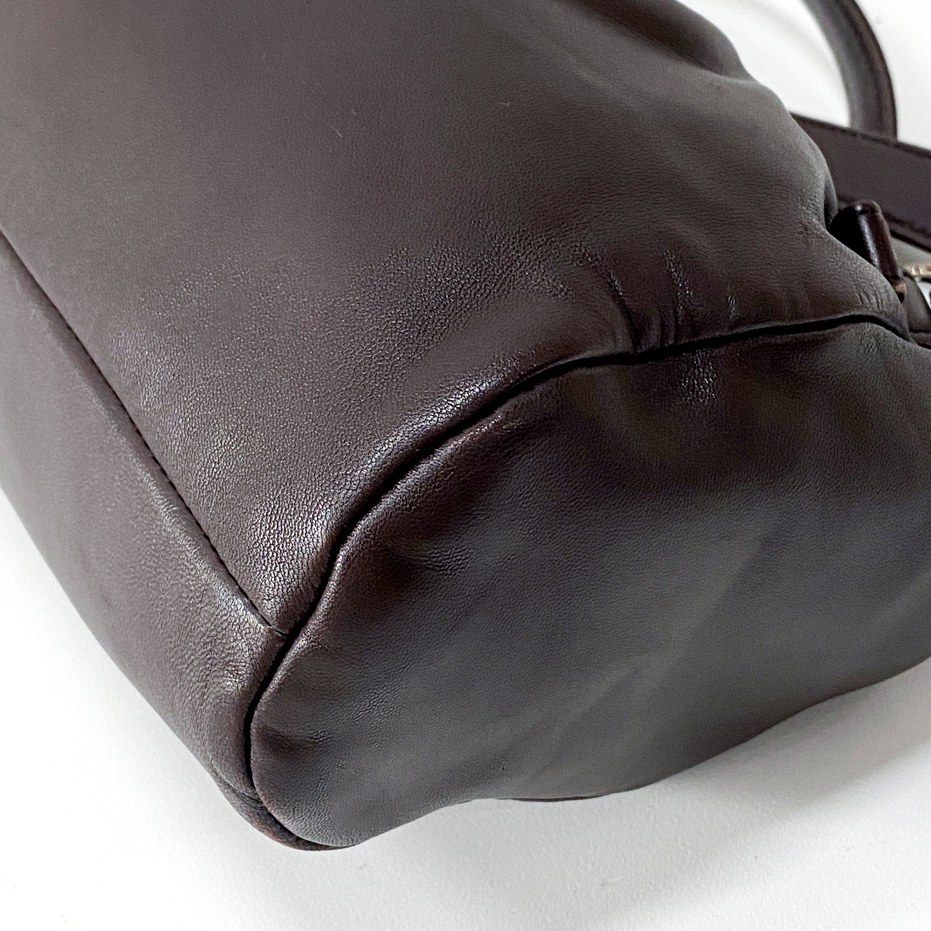 Anagram Brown Leather Shoulder Bag