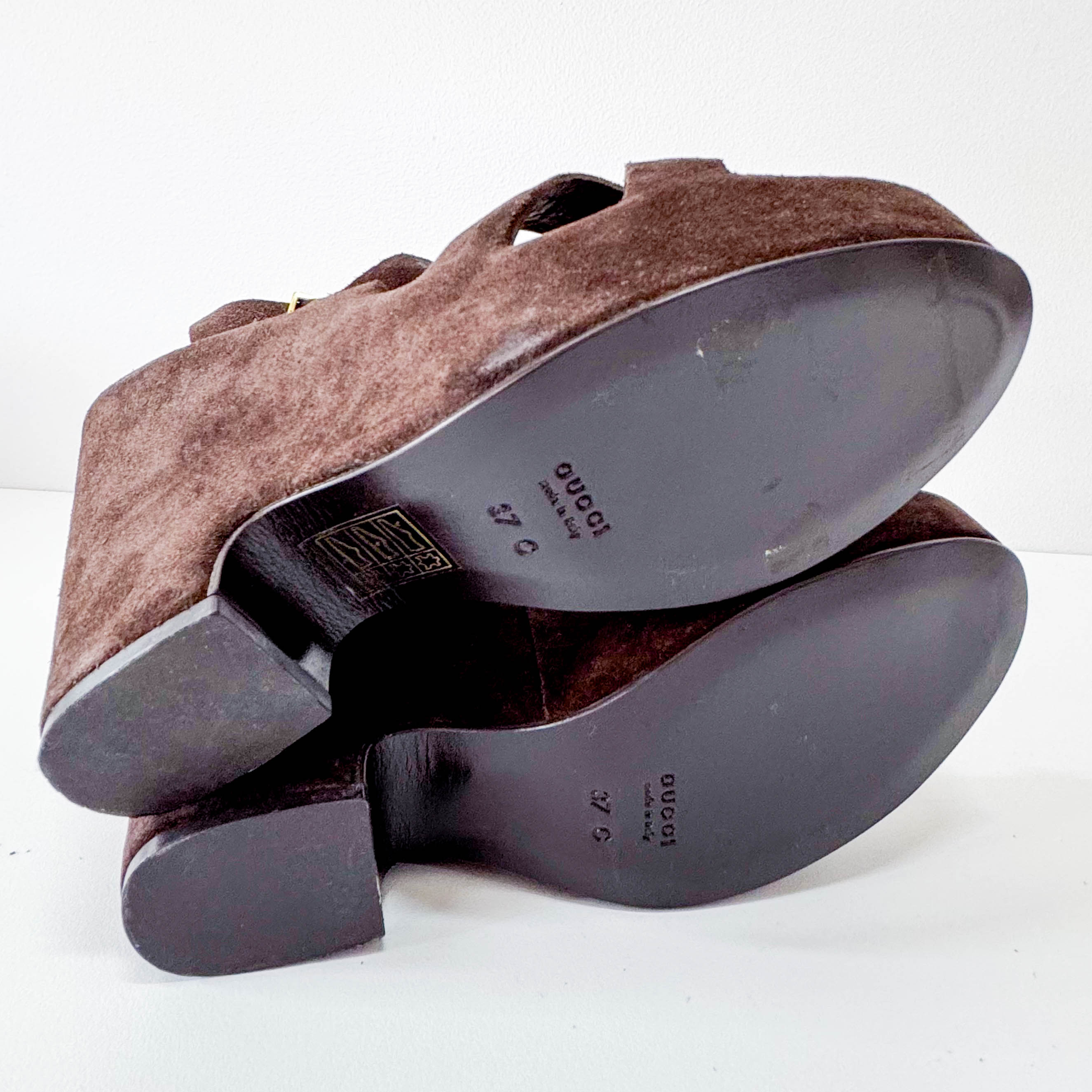 Suede Brown Sandals 37