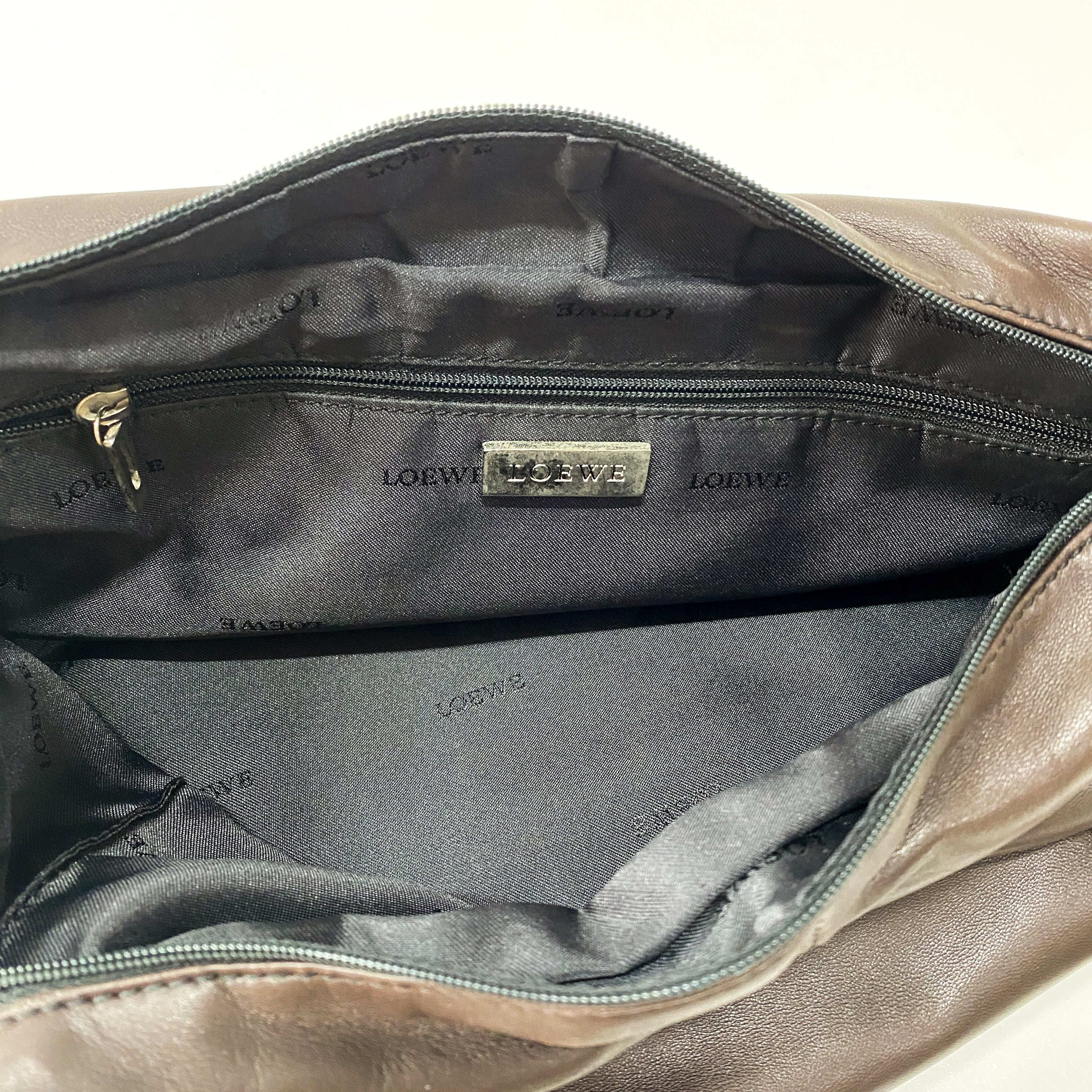 Anagram Brown Leather Shoulder Bag