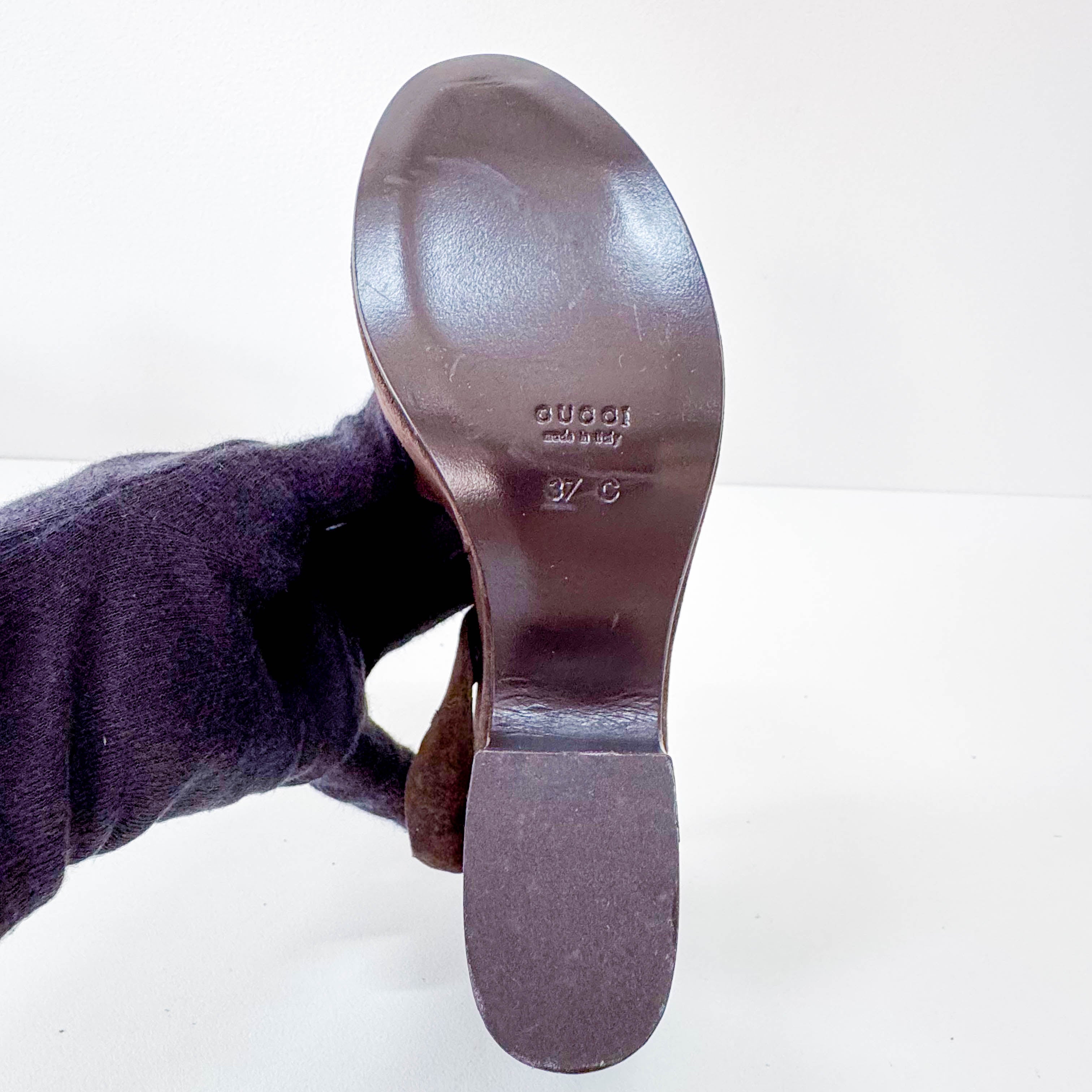 Suede Brown Sandals 37