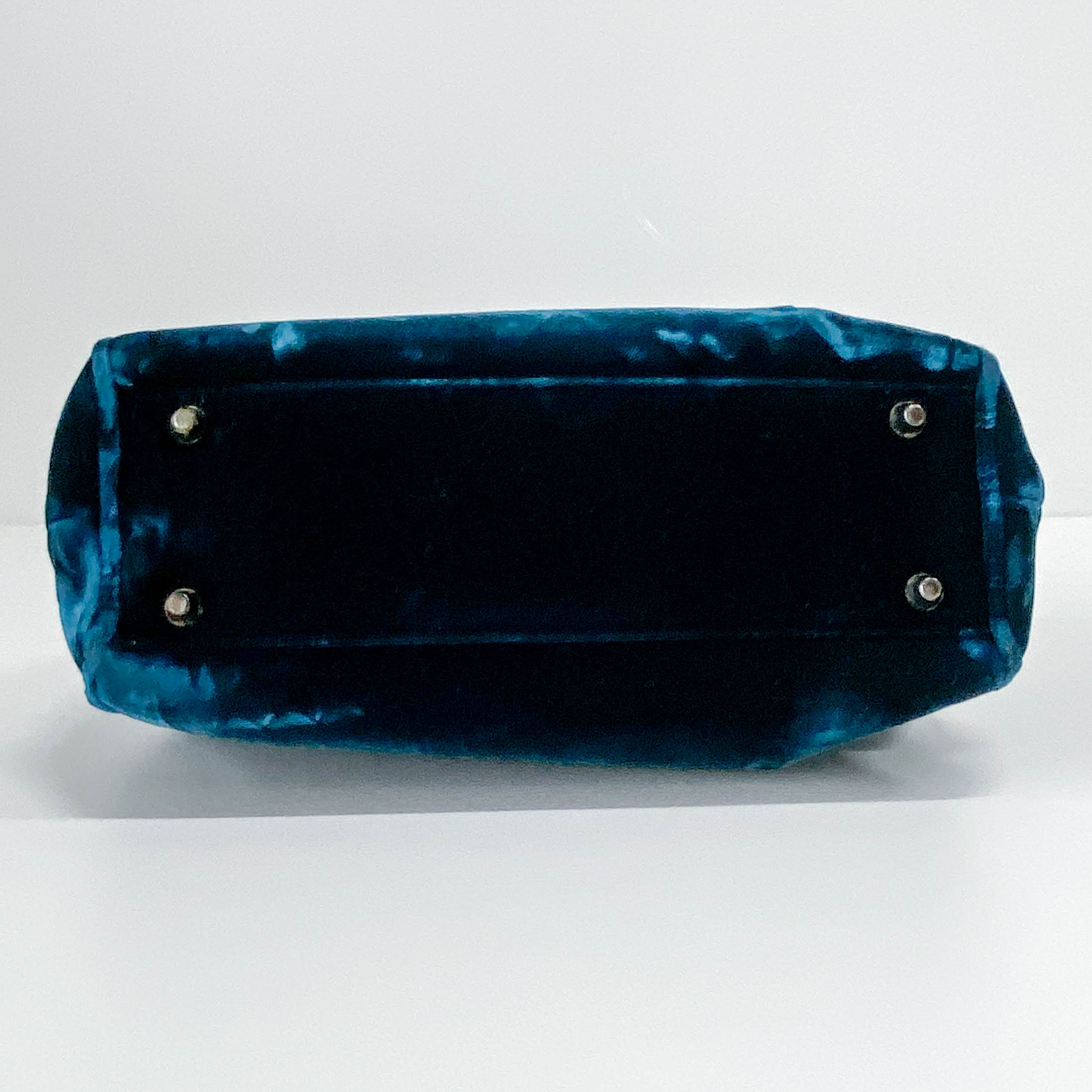 Green Velvet Top Handle Bag