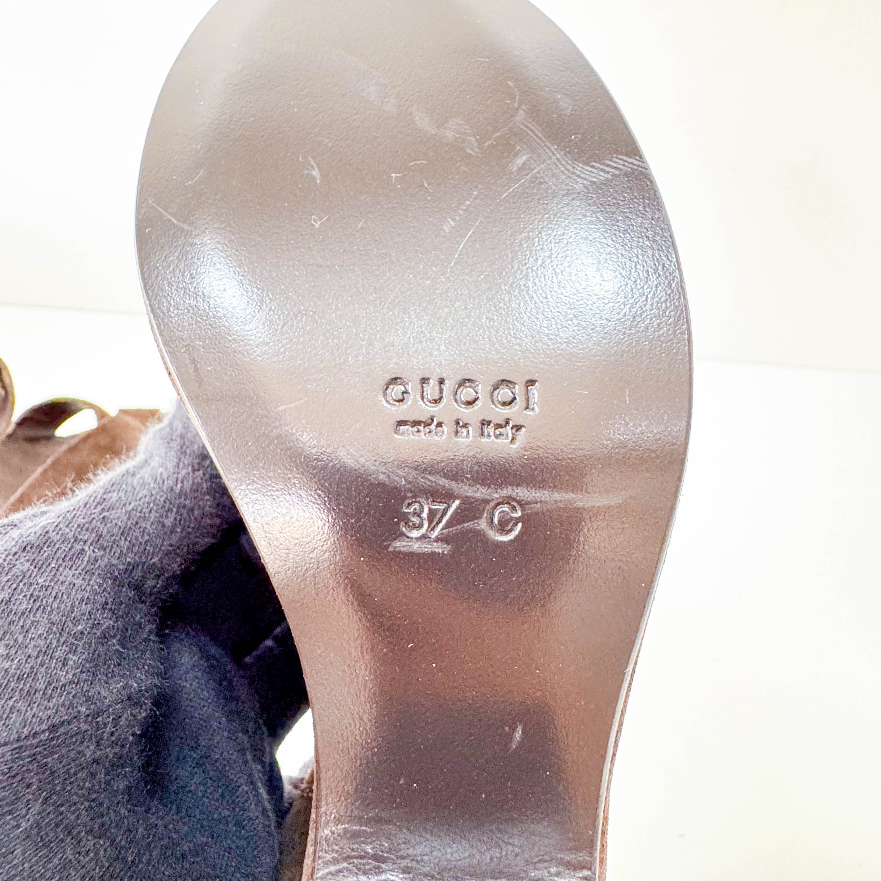 Suede Brown Sandals 37