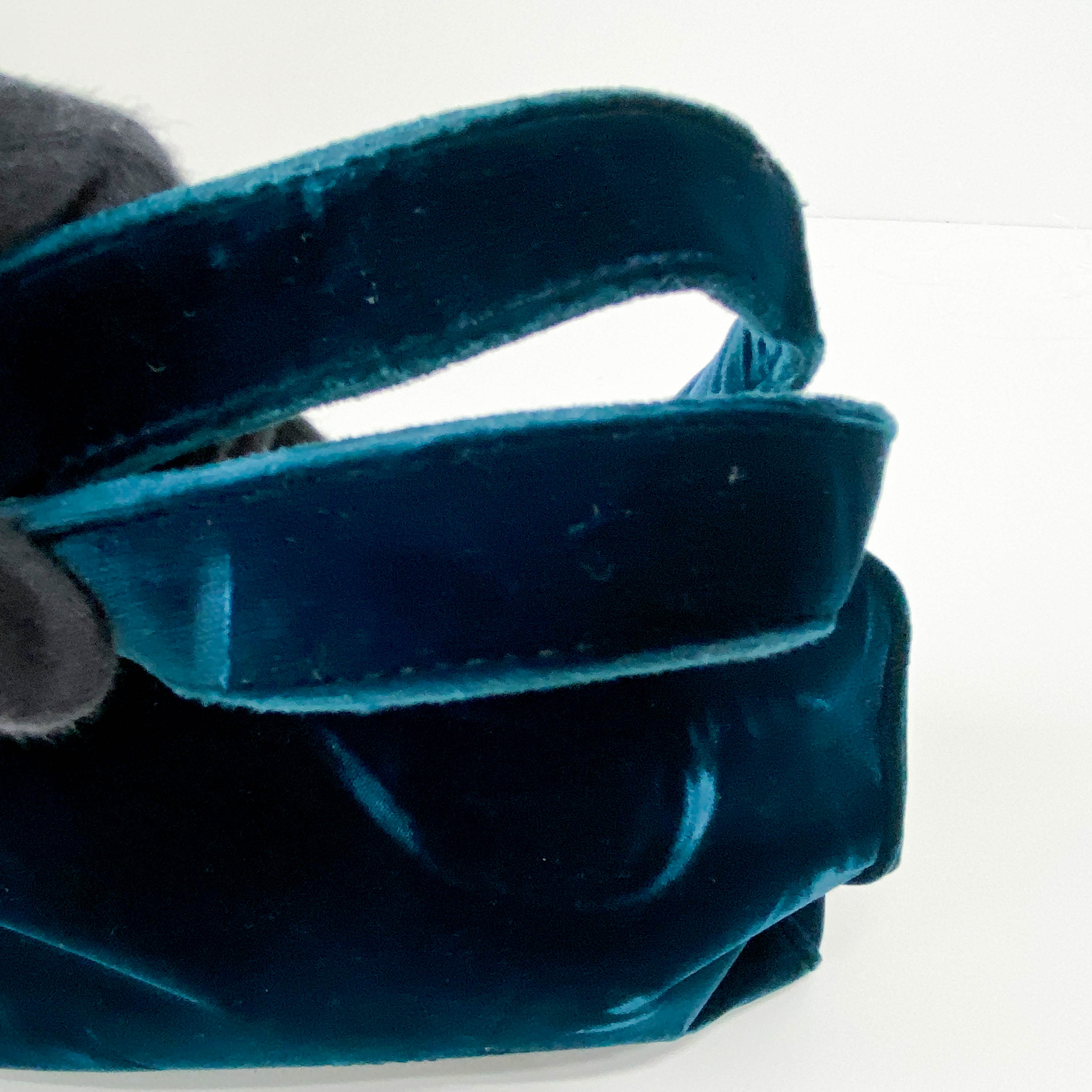 Green Velvet Top Handle Bag