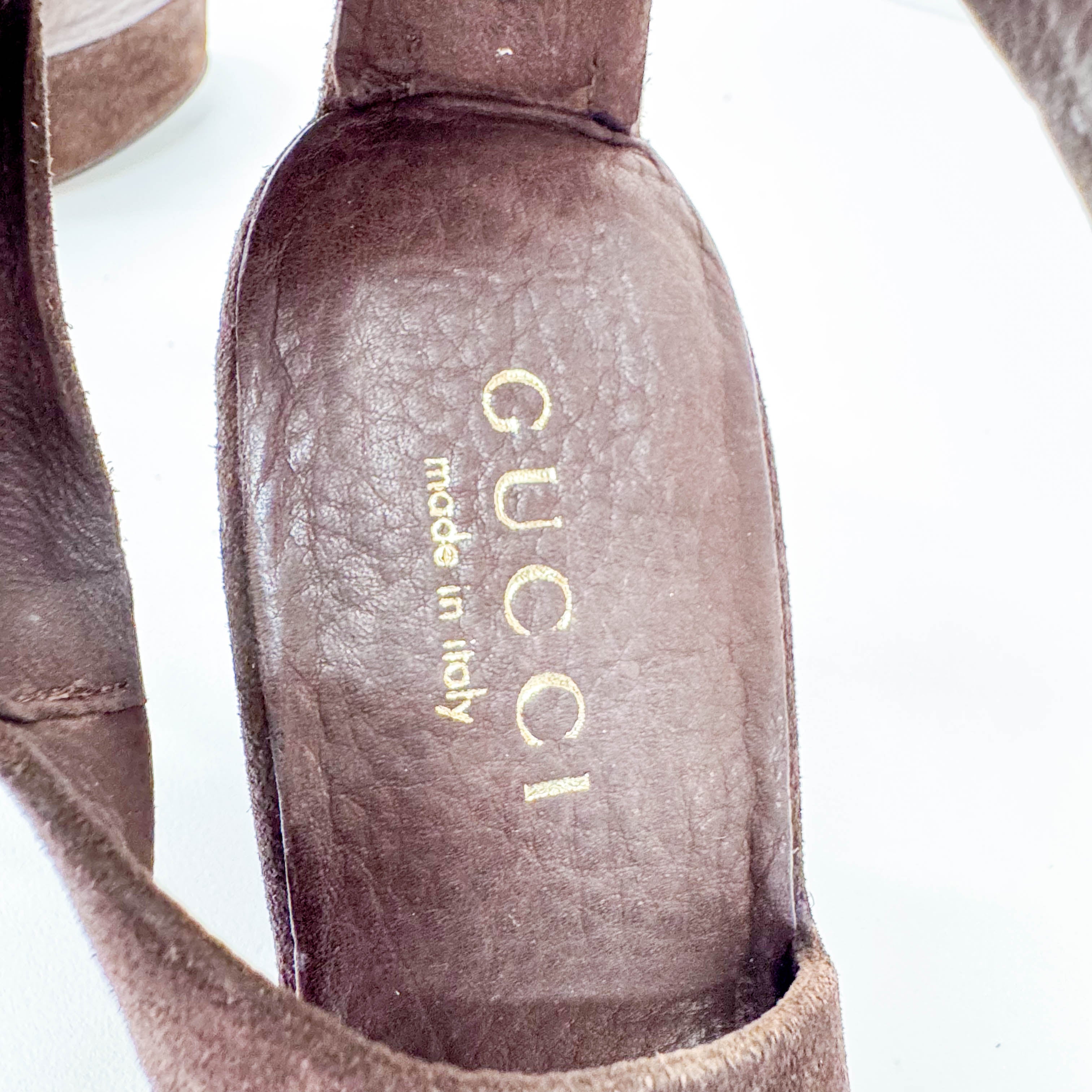 Suede Brown Sandals 37