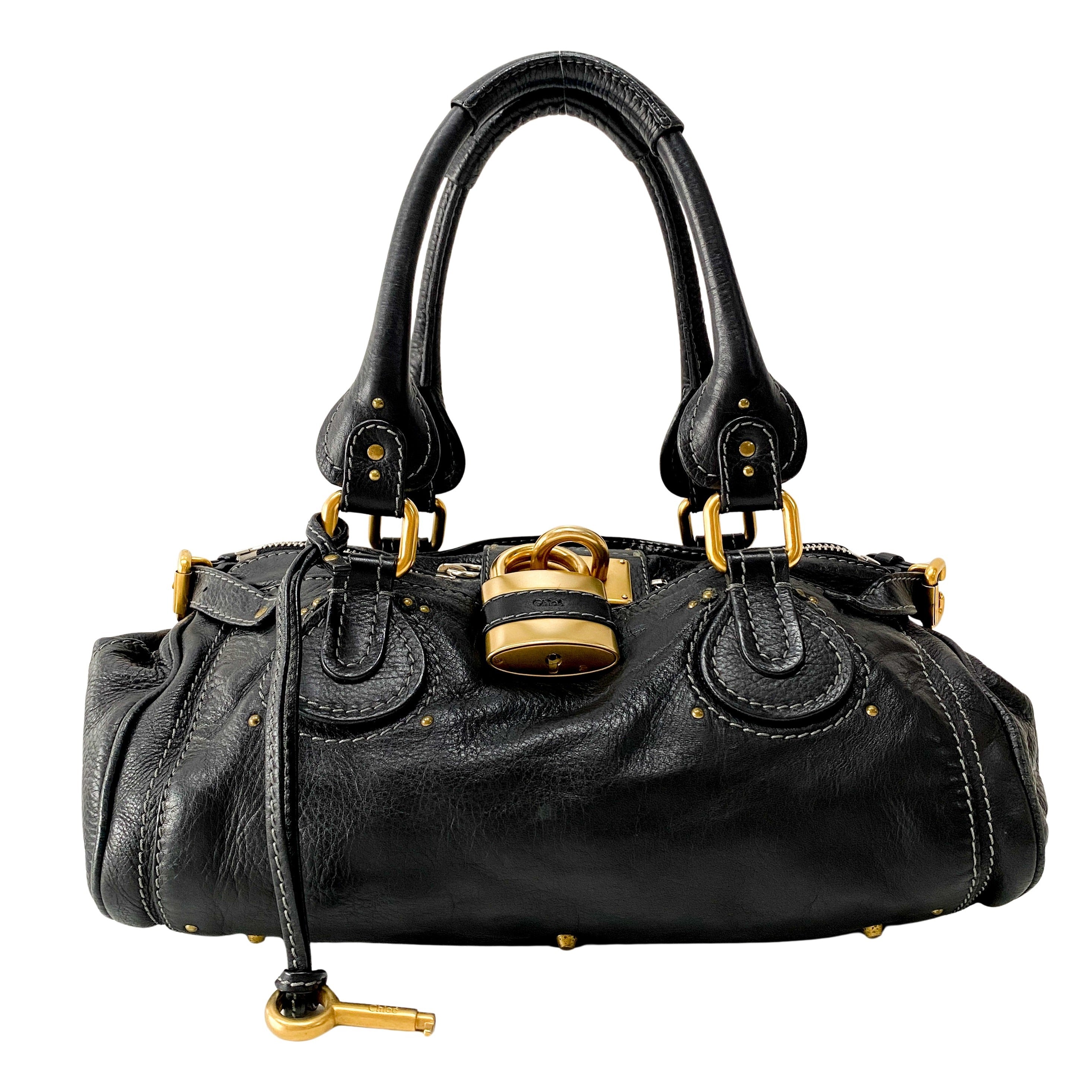 Paddington Black Leather Shoulder Bag