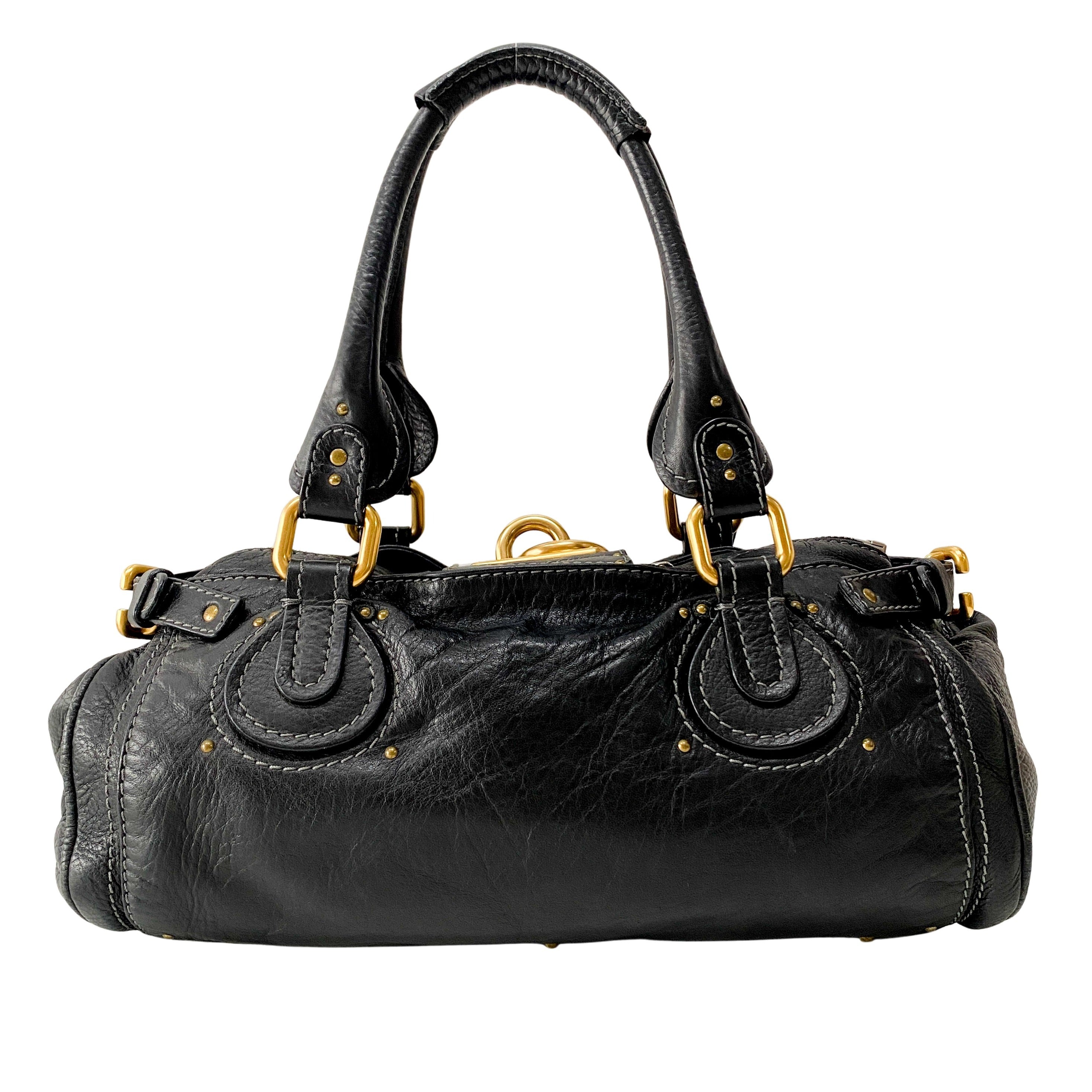 Paddington Black Leather Shoulder Bag
